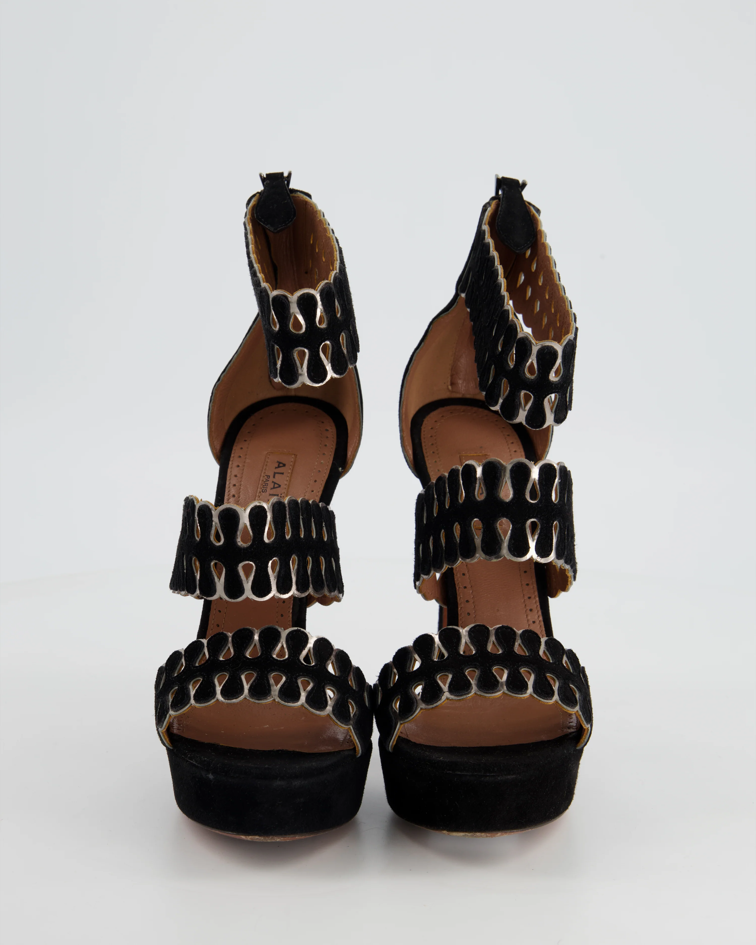 Alaïa Black Cut Out Open Sandal Heels Size EU 35 - Image 4