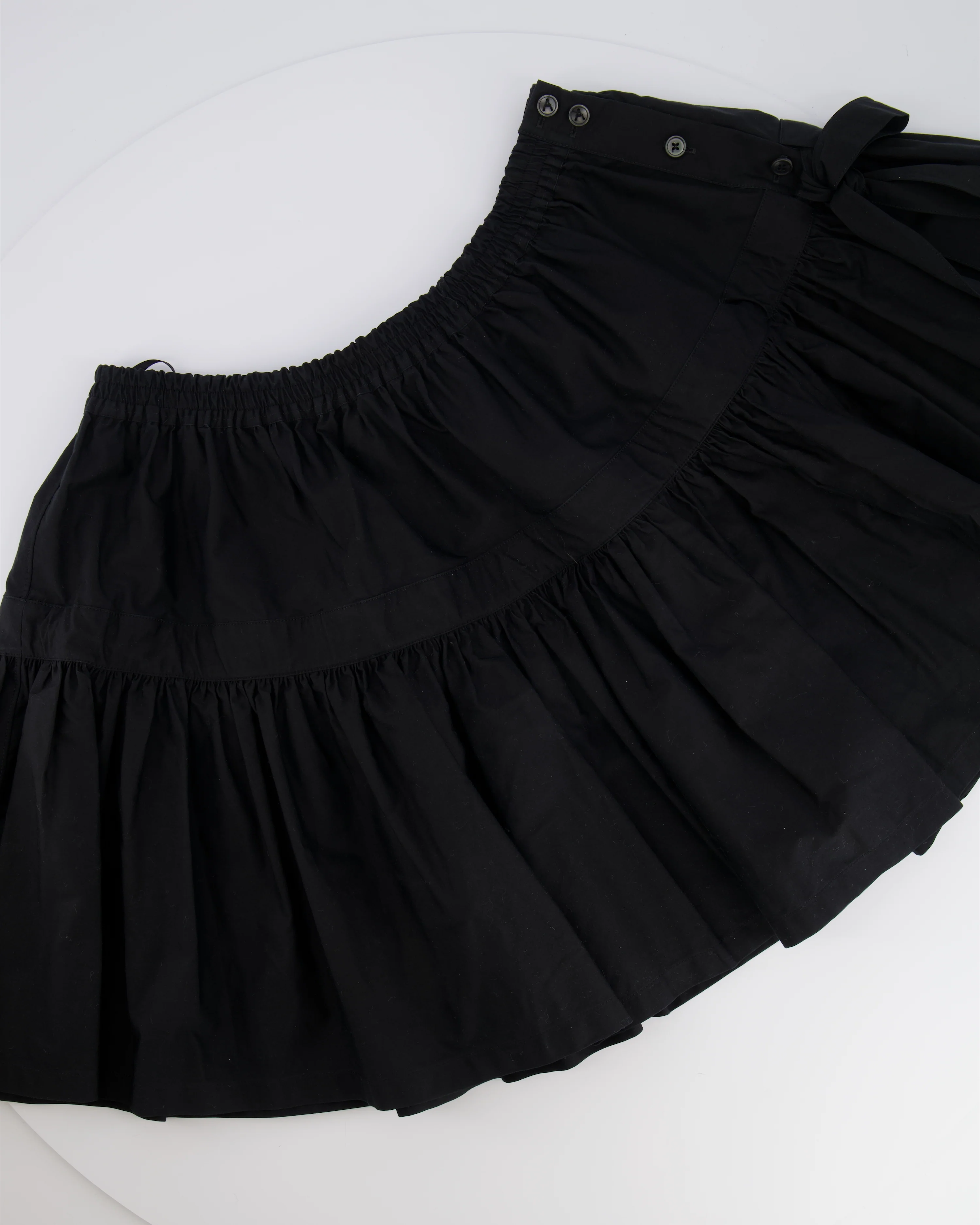 Alaia Black Mini Skirt with Side Buttons and Bow Detail Size FR 38 (UK 10) RRP £1,360 - Image 4
