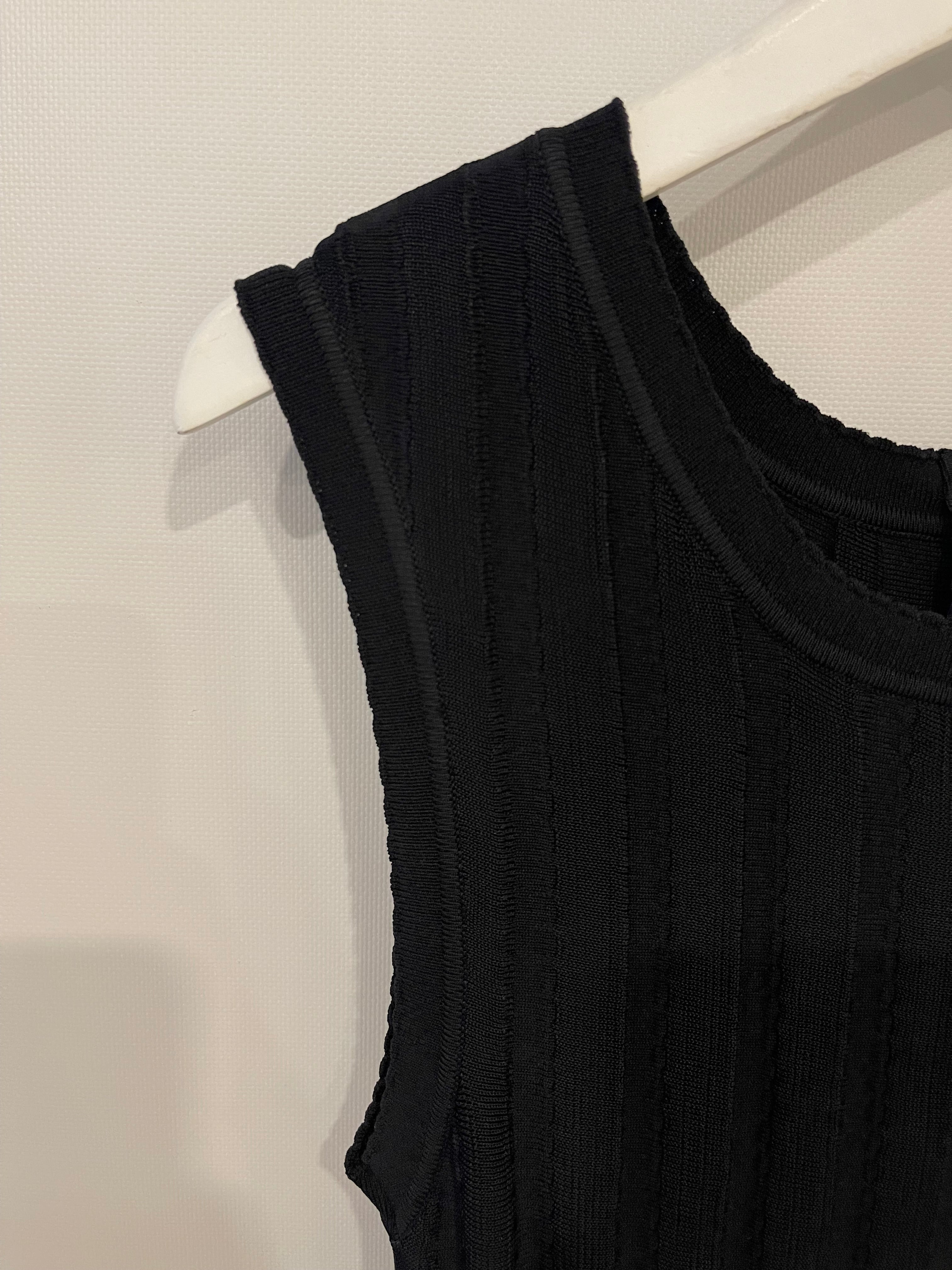 Alaïa Black Striped Sleeveless Mini Dress with Ruffle Detail Size FR 36 (UK 8) - Image 6