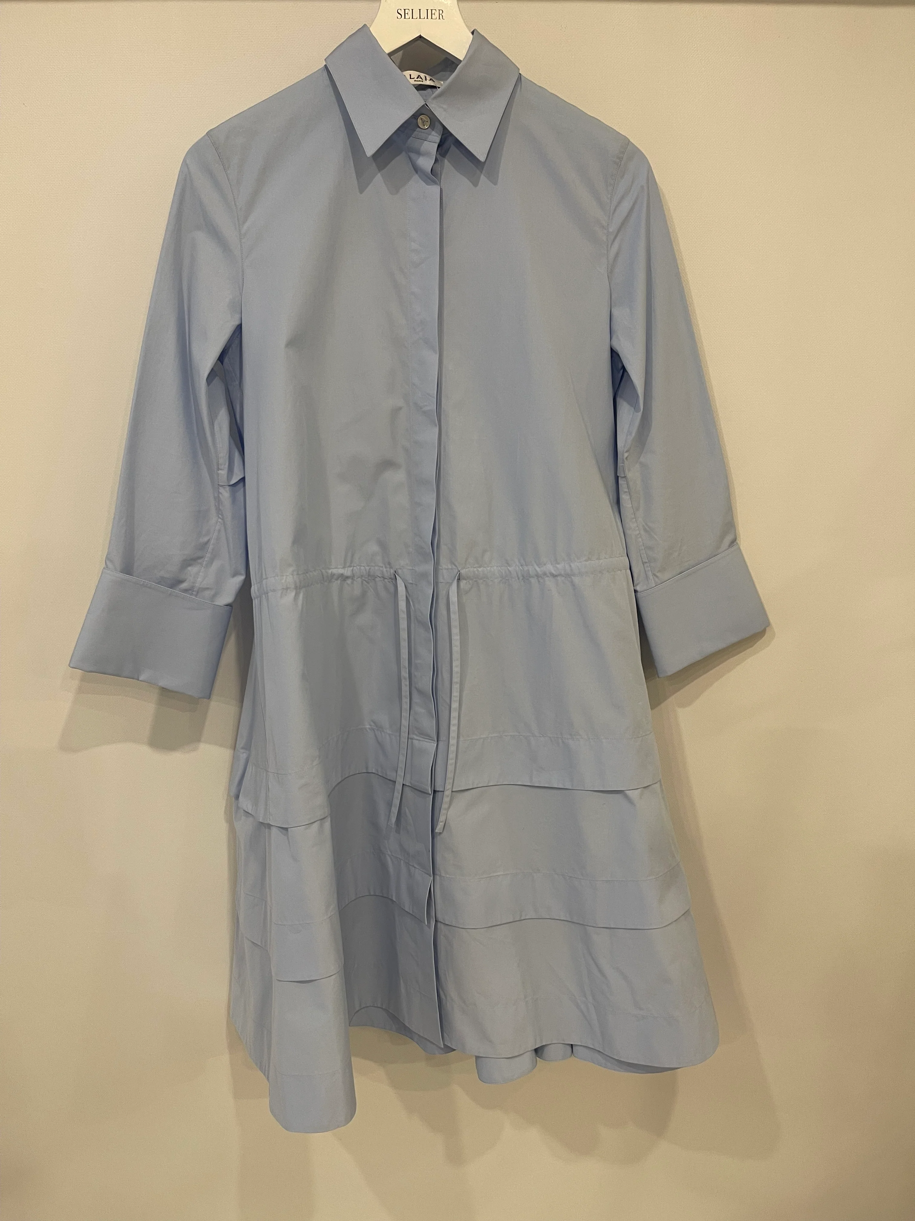 Alaïa Blue Long Sleeve Midi Dress with Back Cut Detail Size FR 36 (UK 8) - Image 10