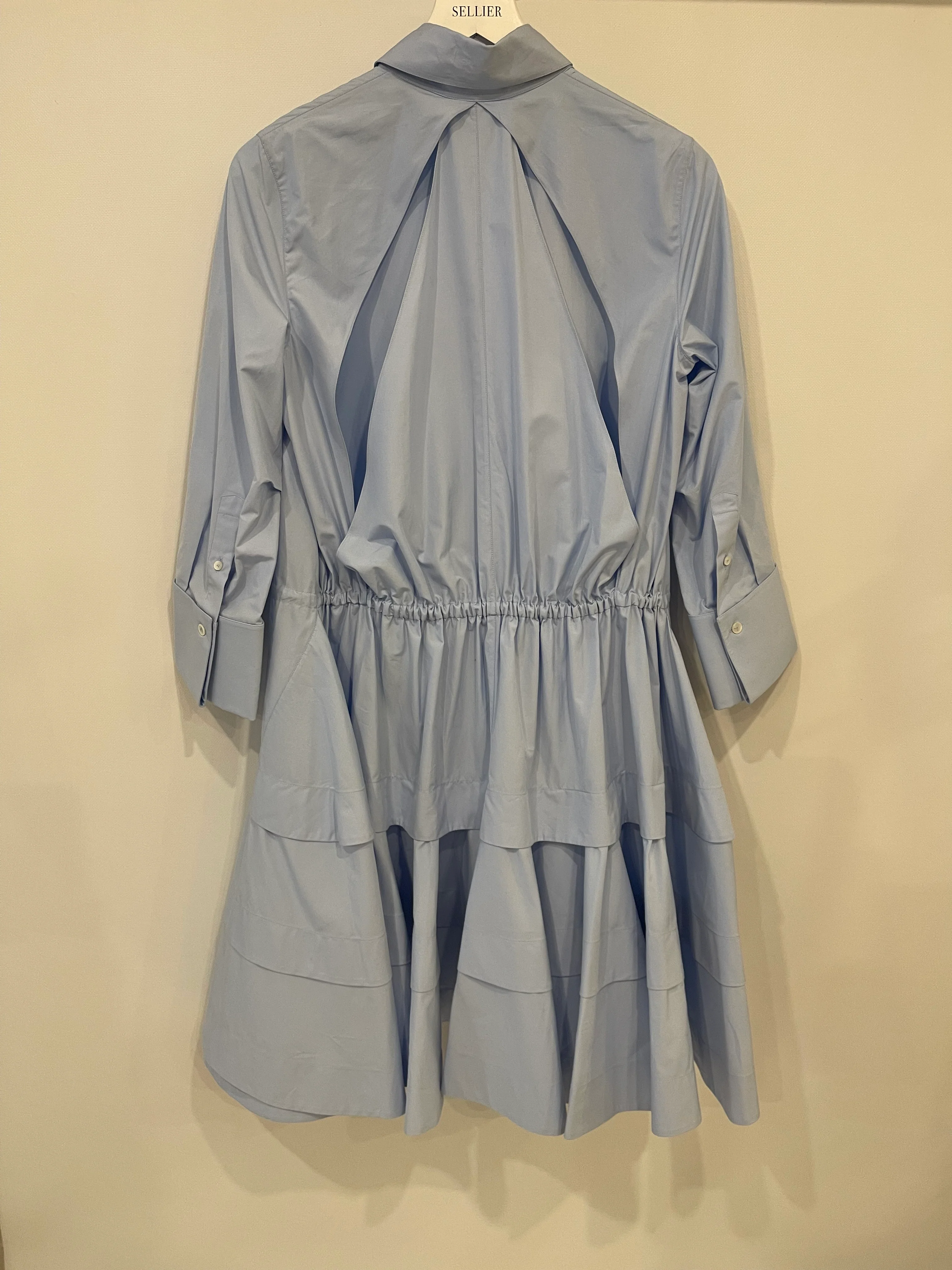 Alaïa Blue Long Sleeve Midi Dress with Back Cut Detail Size FR 36 (UK 8) - Image 11