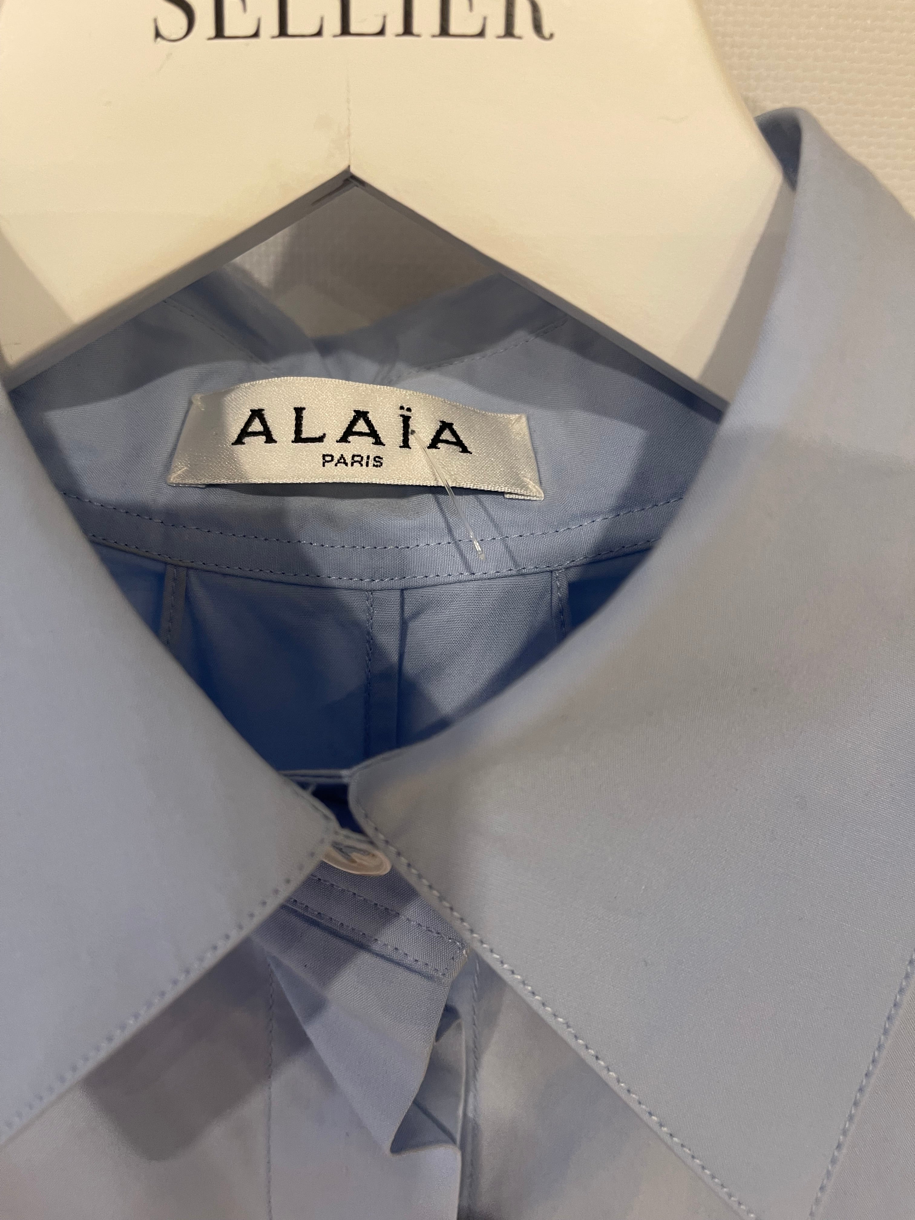 Alaïa Blue Long Sleeve Midi Dress with Back Cut Detail Size FR 36 (UK 8) - Image 15