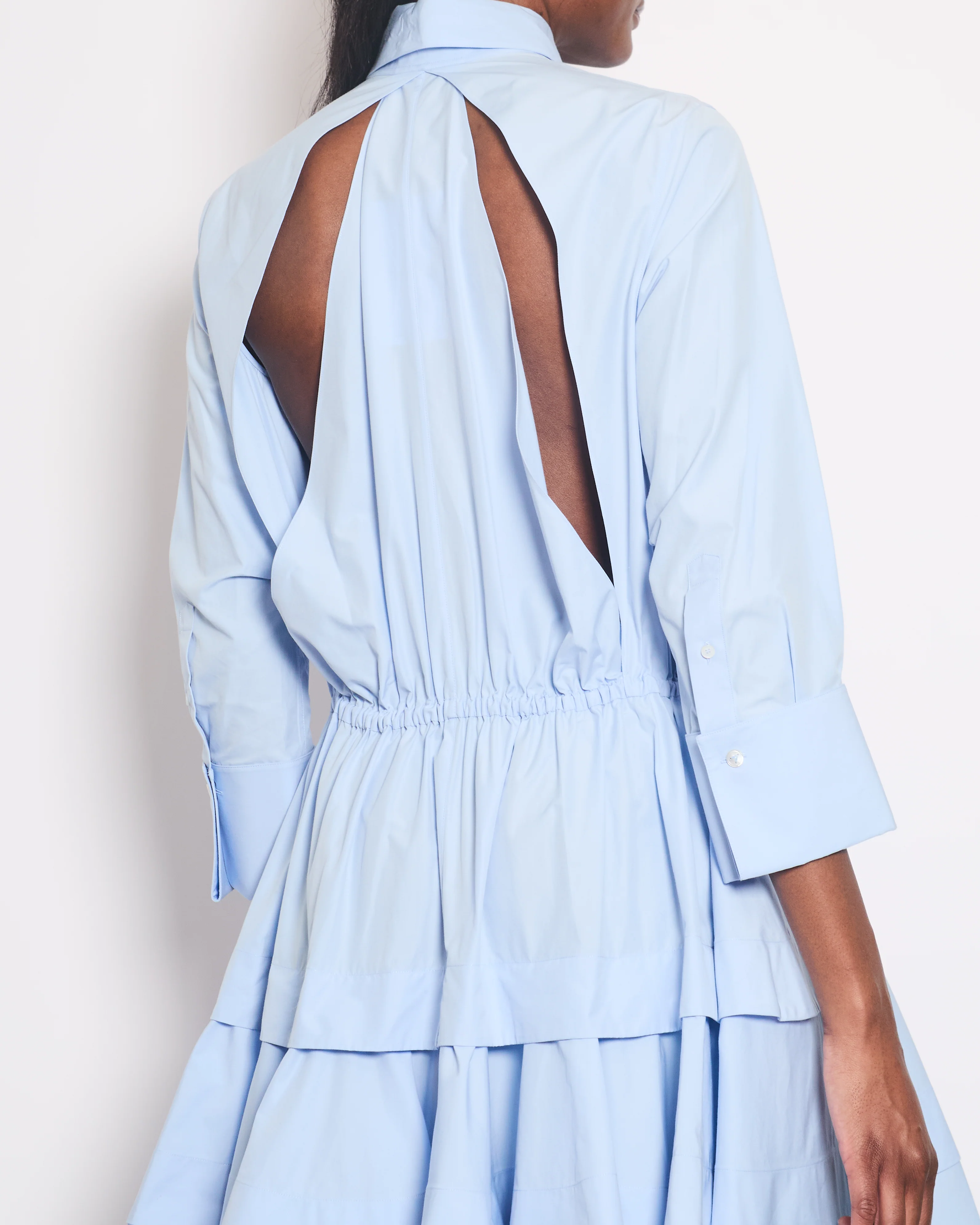 Alaïa Blue Long Sleeve Midi Dress with Back Cut Detail Size FR 36 (UK 8) - Image 3