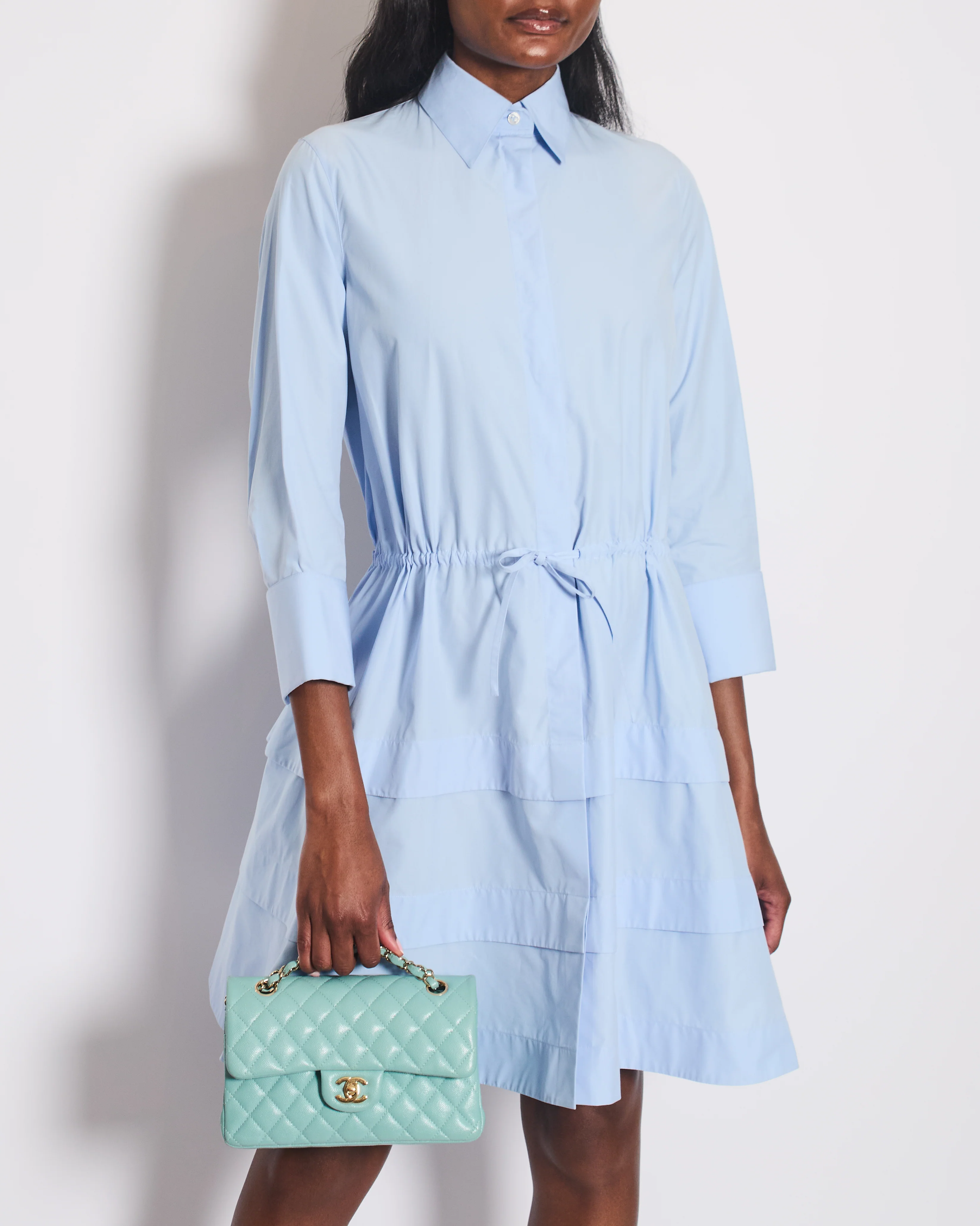 Alaïa Blue Long Sleeve Midi Dress with Back Cut Detail Size FR 36 (UK 8) - Image 4