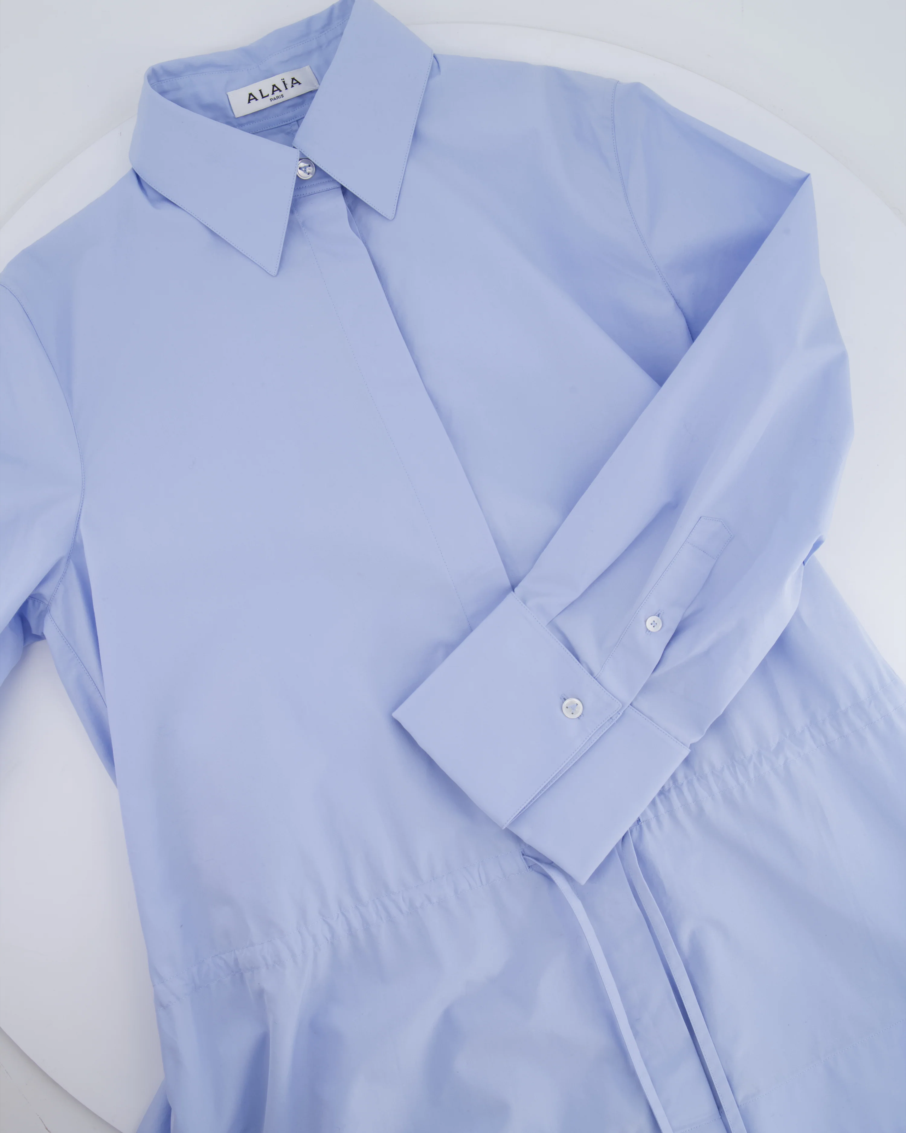 Alaïa Blue Long Sleeve Midi Dress with Back Cut Detail Size FR 36 (UK 8) - Image 7