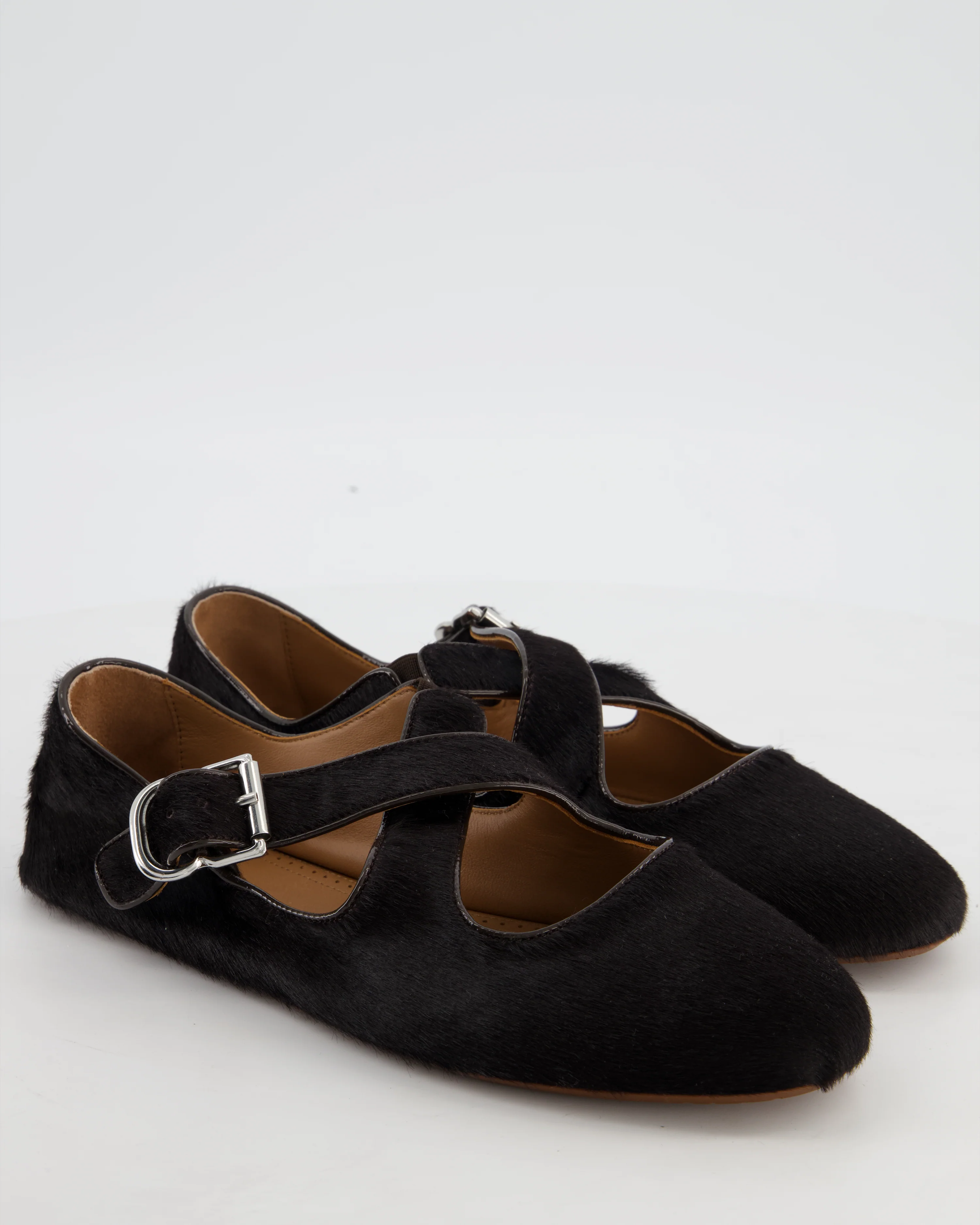 Alaïa Brown Cross-Over Calf-Hair Ballet Flats Size EU 40 RRP £920 - Image 2
