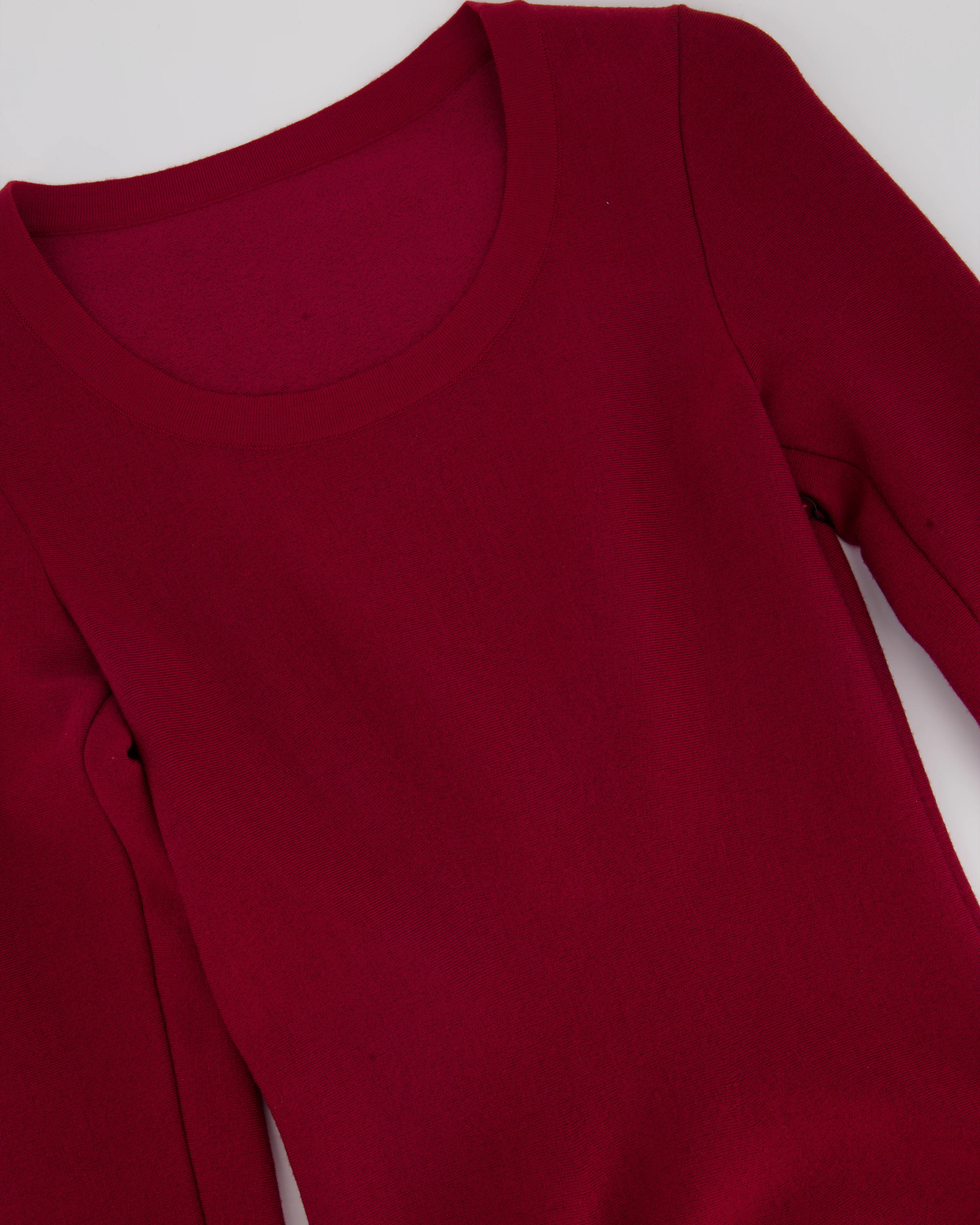 Alaia Red Long-Sleeve Dress with Pleated Trim FR 38 (UK 10) - Image 6