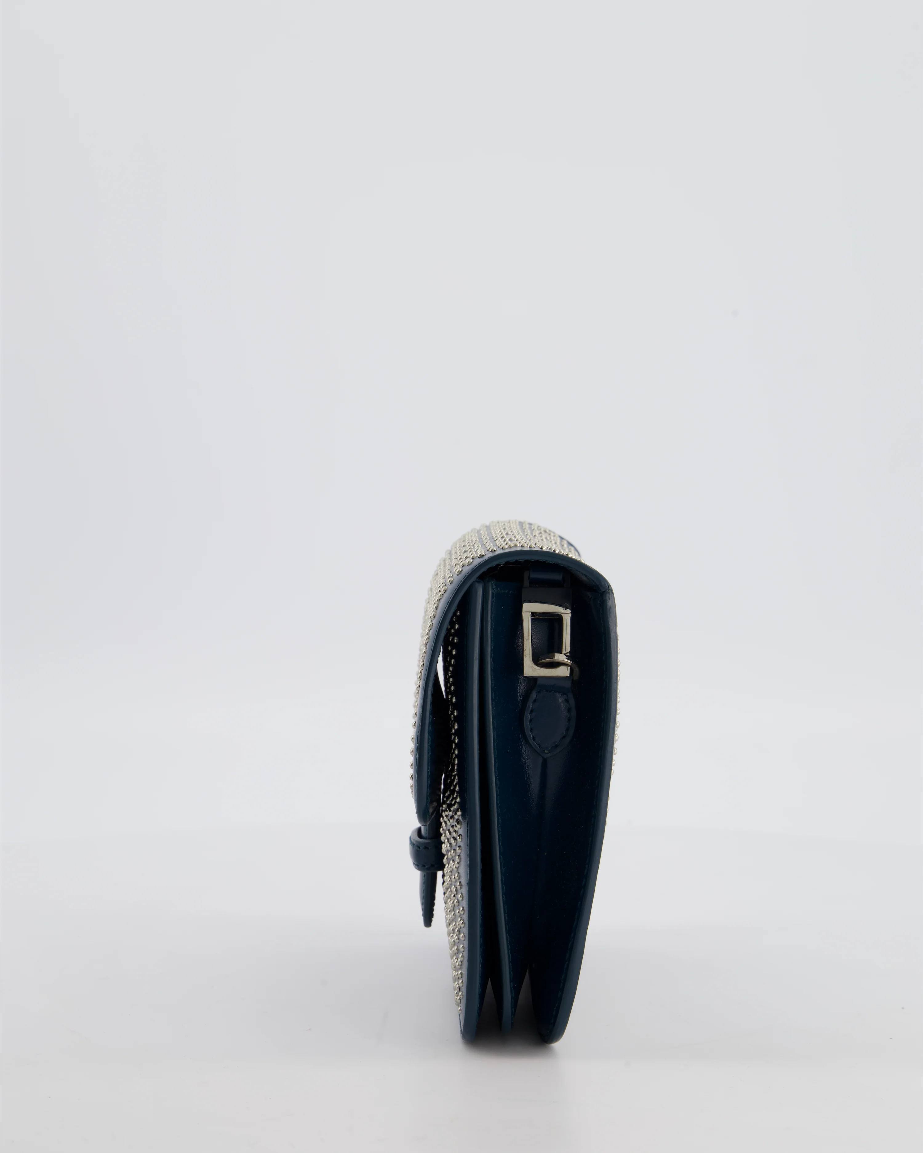 Alaïa Studded Leather Mini Shoulder Bag in Teal Leather with Silver Hardware - Image 8