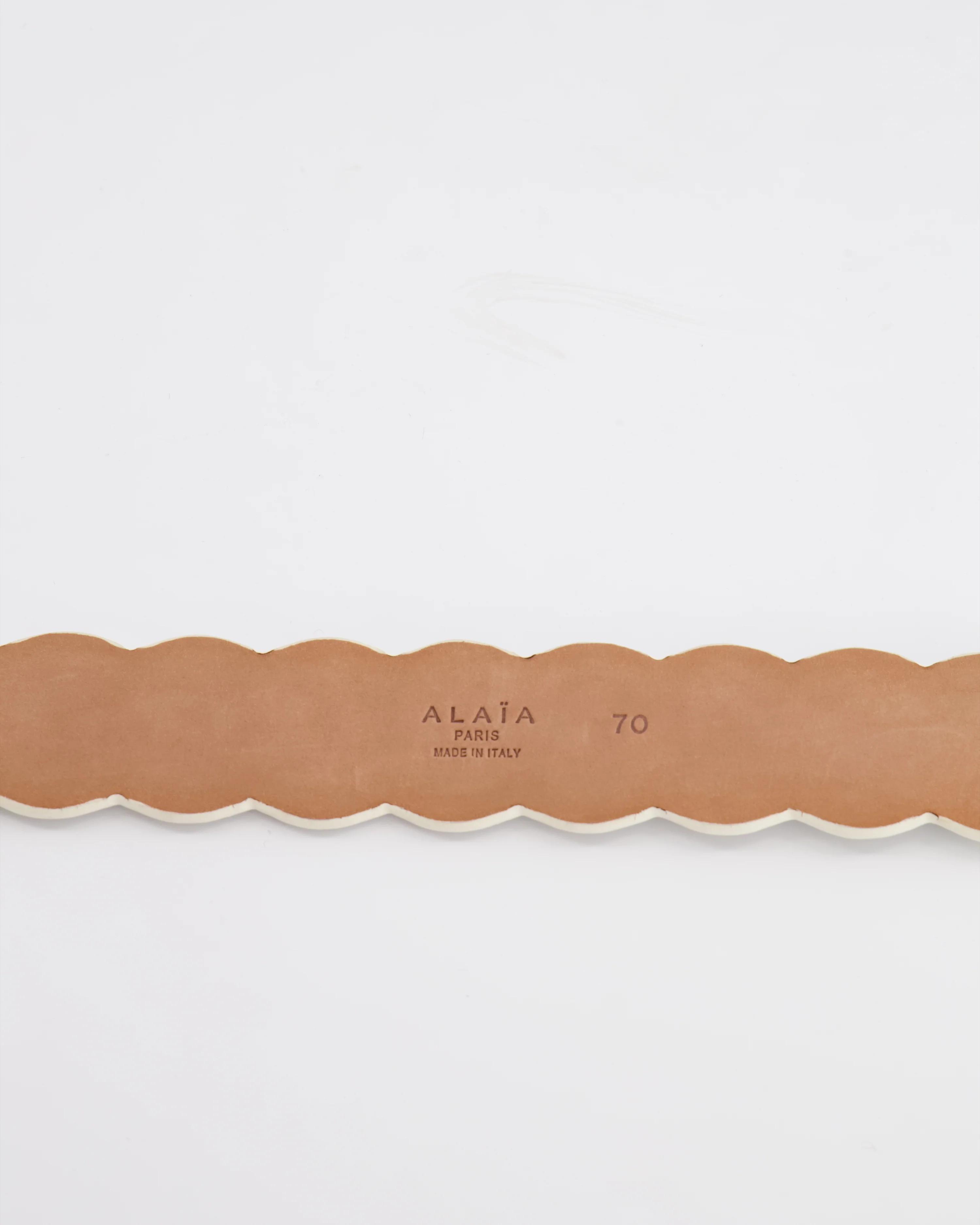 Alaia White Leather Scalloped Belt with Silver Stud Embellishments 70cm RRP £800 - Image 9