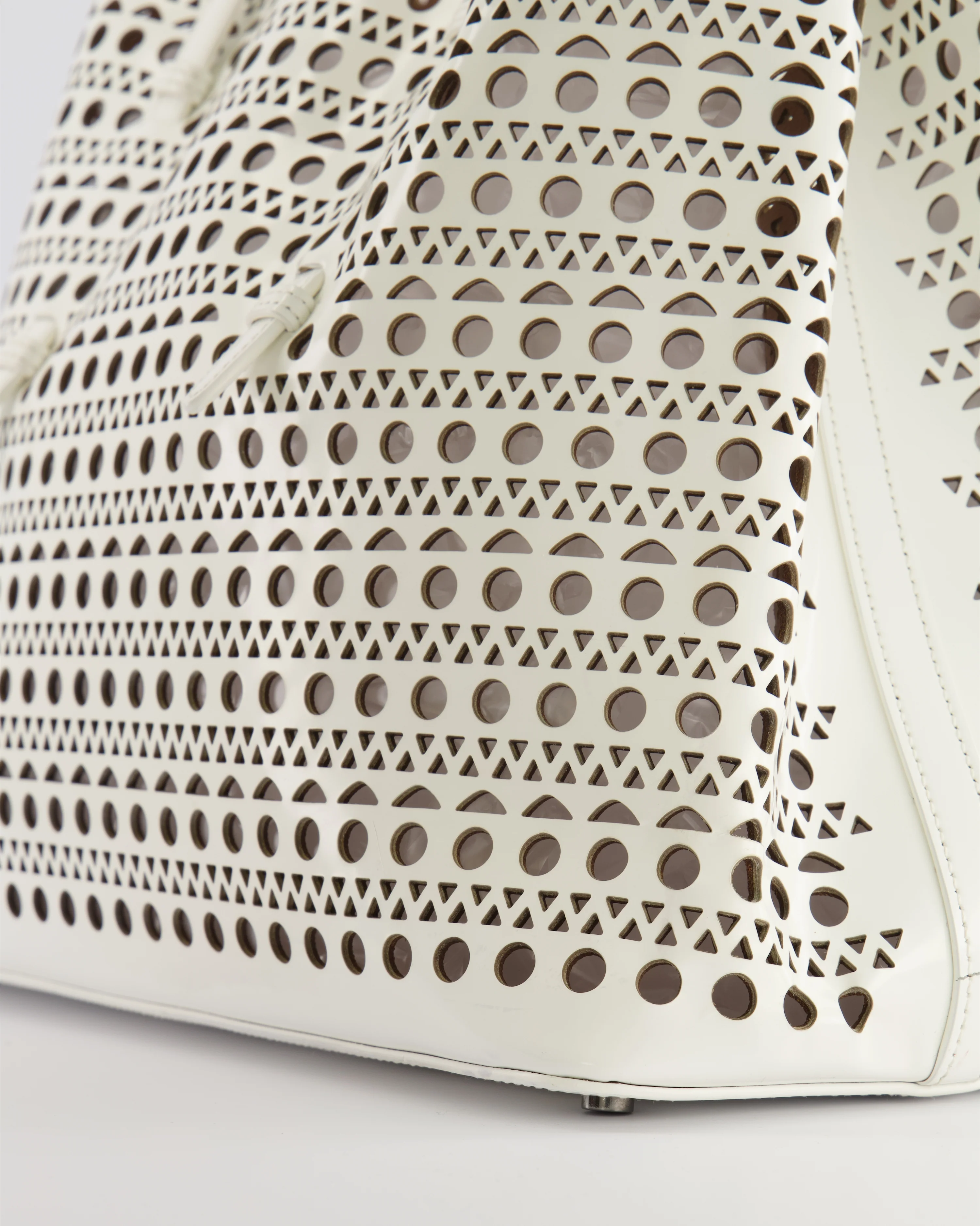 Alaia White Perforated Medium Leather Mina Tote Bag RRP £2,200 - Image 10