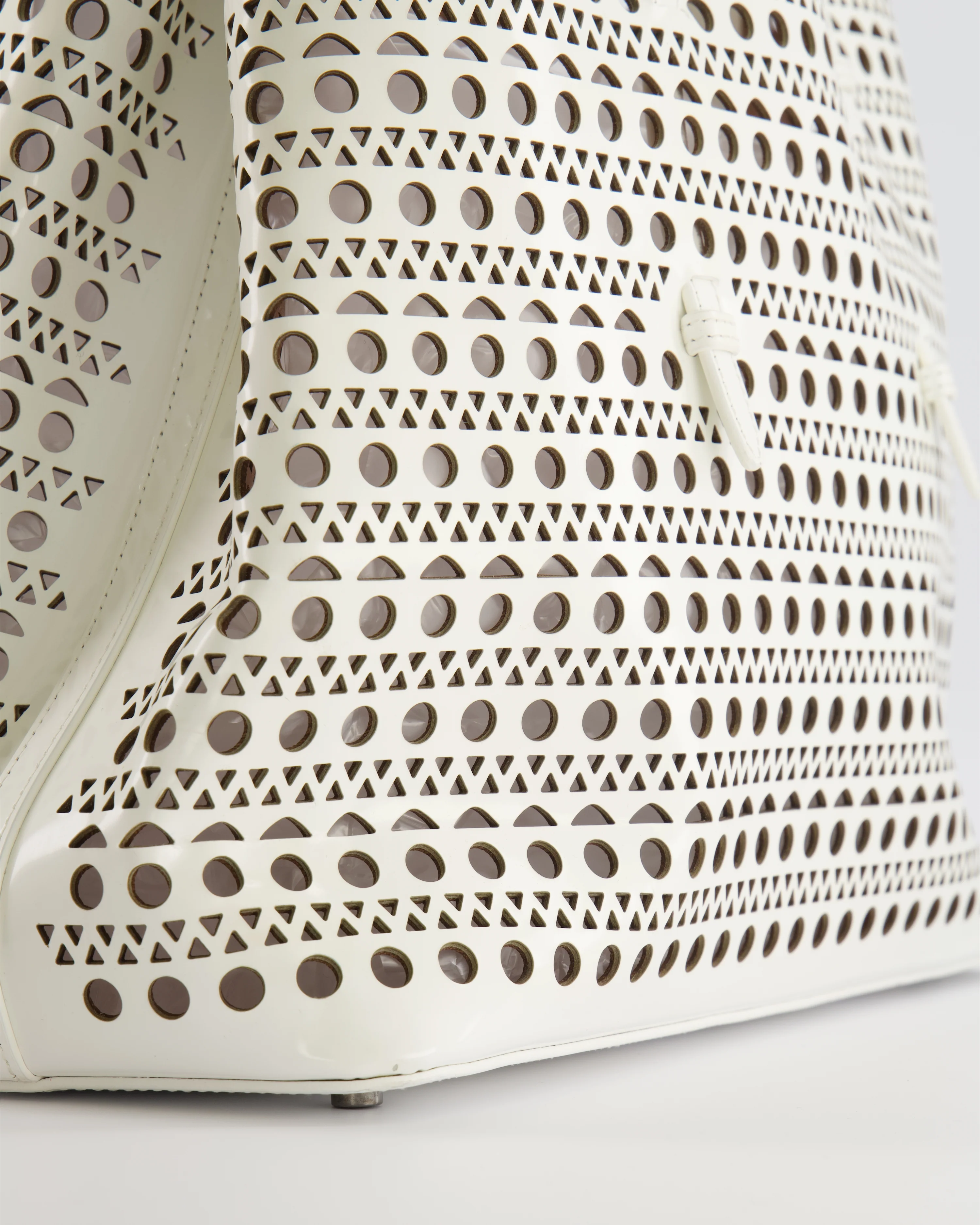 Alaia White Perforated Medium Leather Mina Tote Bag RRP £2,200 - Image 11