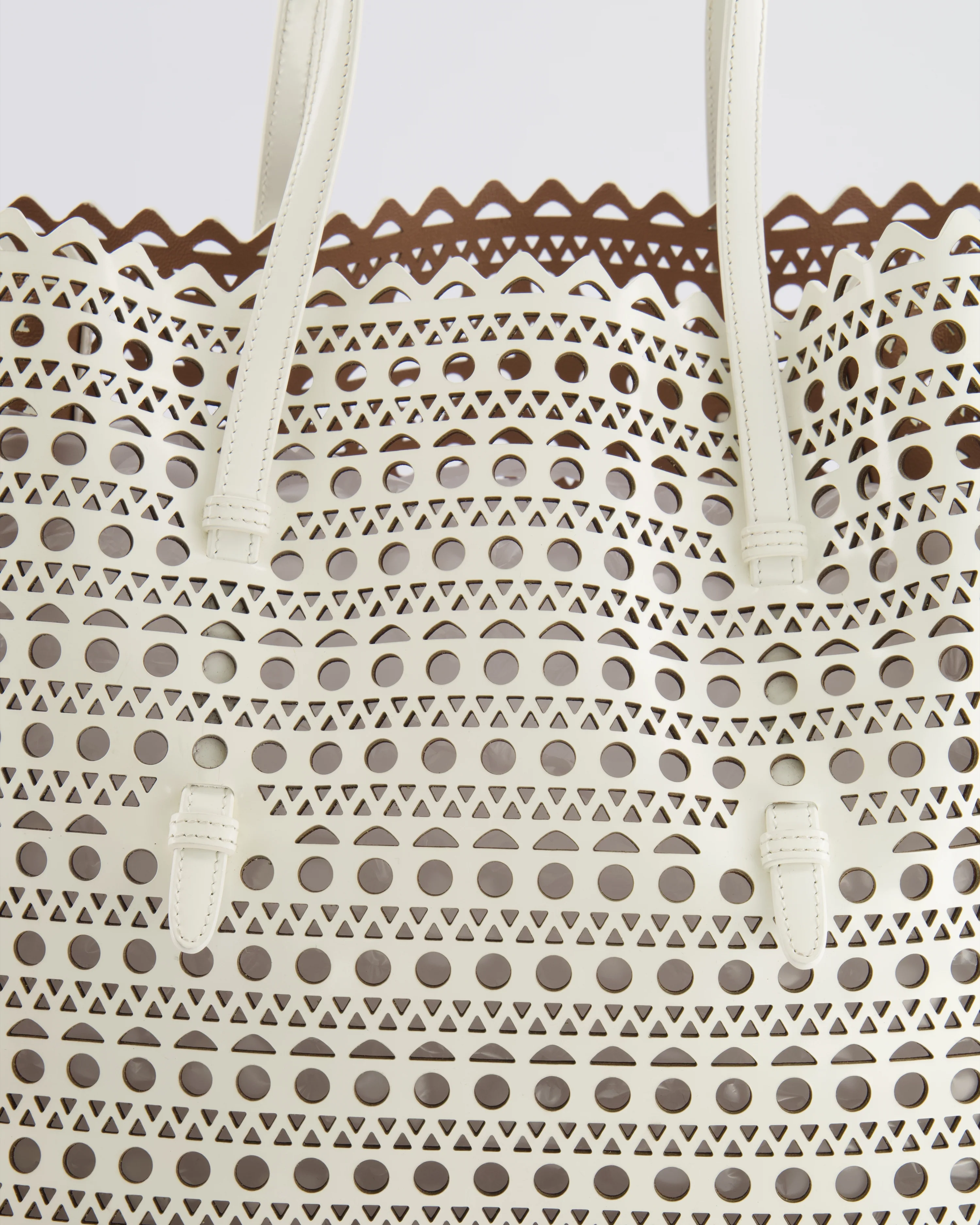 Alaia White Perforated Medium Leather Mina Tote Bag RRP £2,200 - Image 12