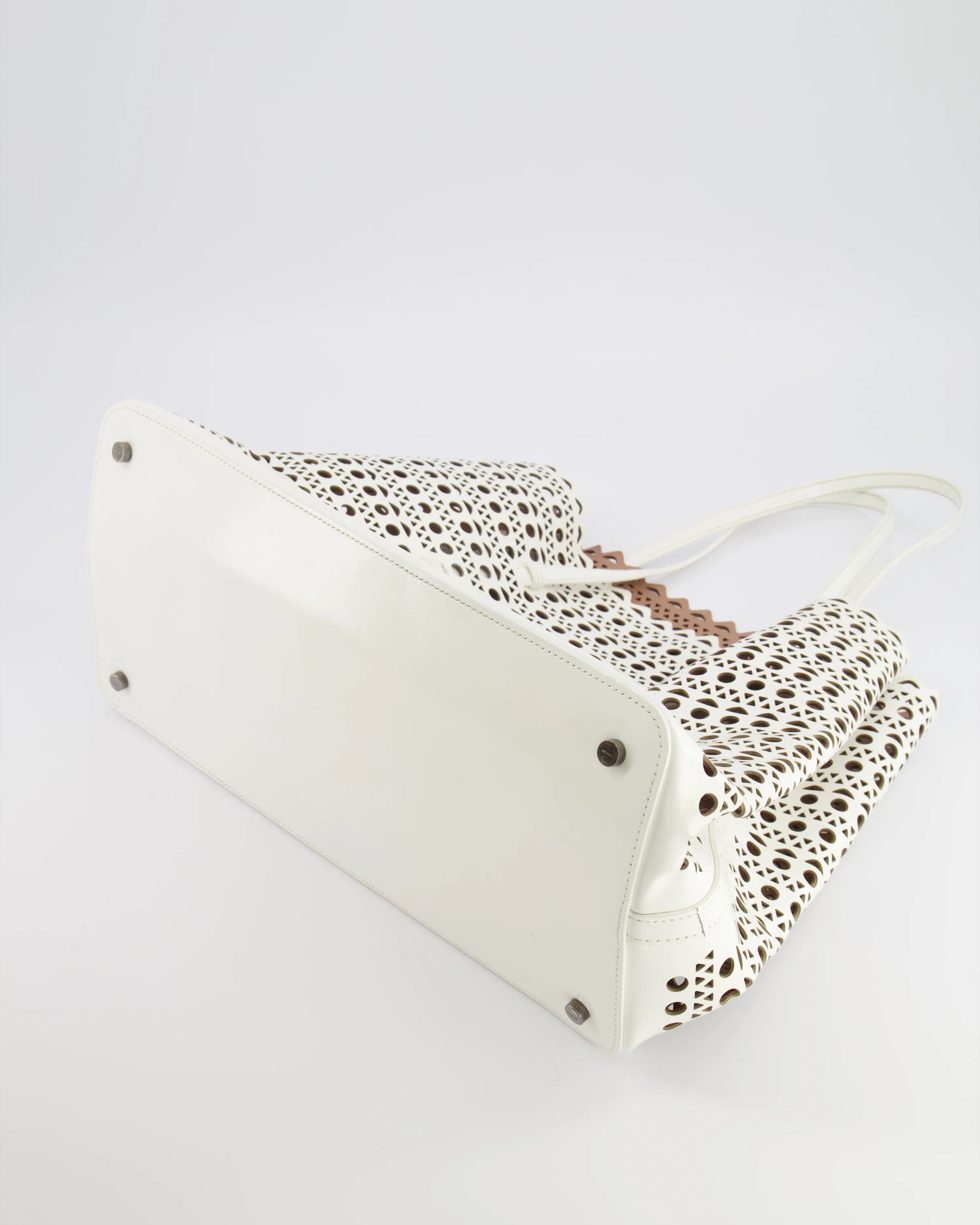 Alaia White Perforated Medium Leather Mina Tote Bag RRP £2,200 - Image 16