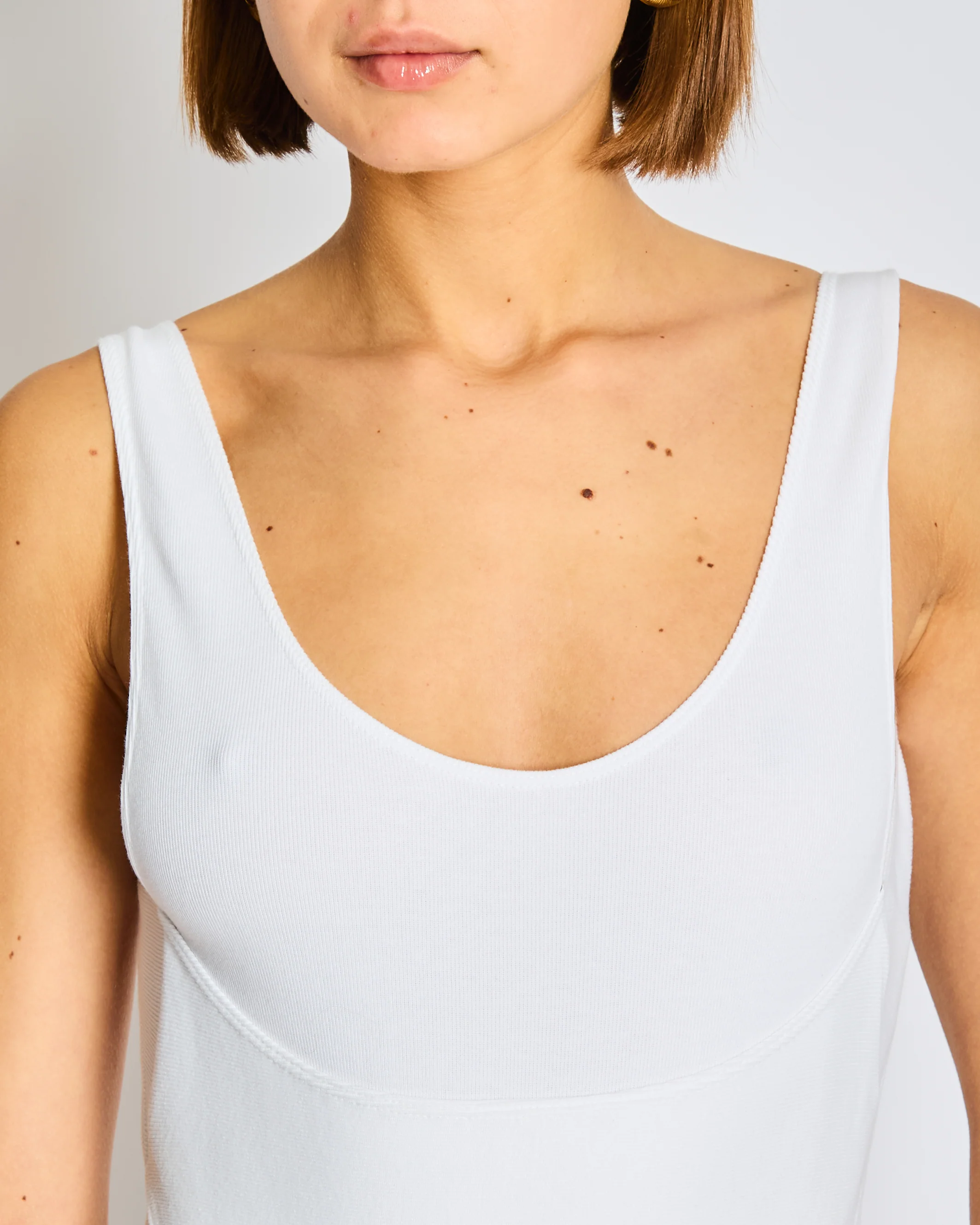 Alaia White Sleeveless Bodysuit with Scoop Back Detail Size - Image 3