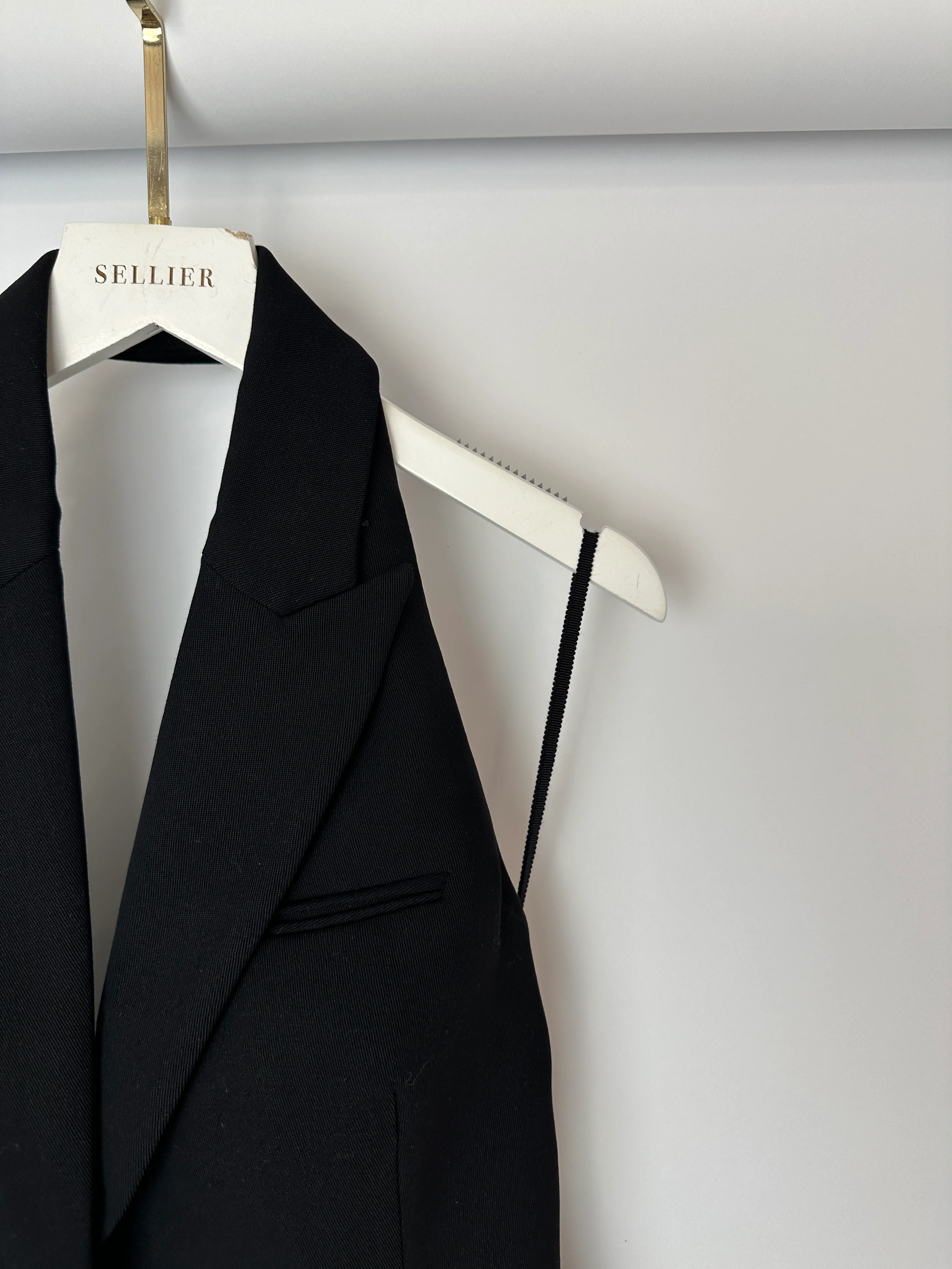 A.L.C Black Tailored Waistcoat and Wide Leg Trouser Set Top Size US 0 (UK 4) Trousers Size US 2 (UK 6) - Image 18