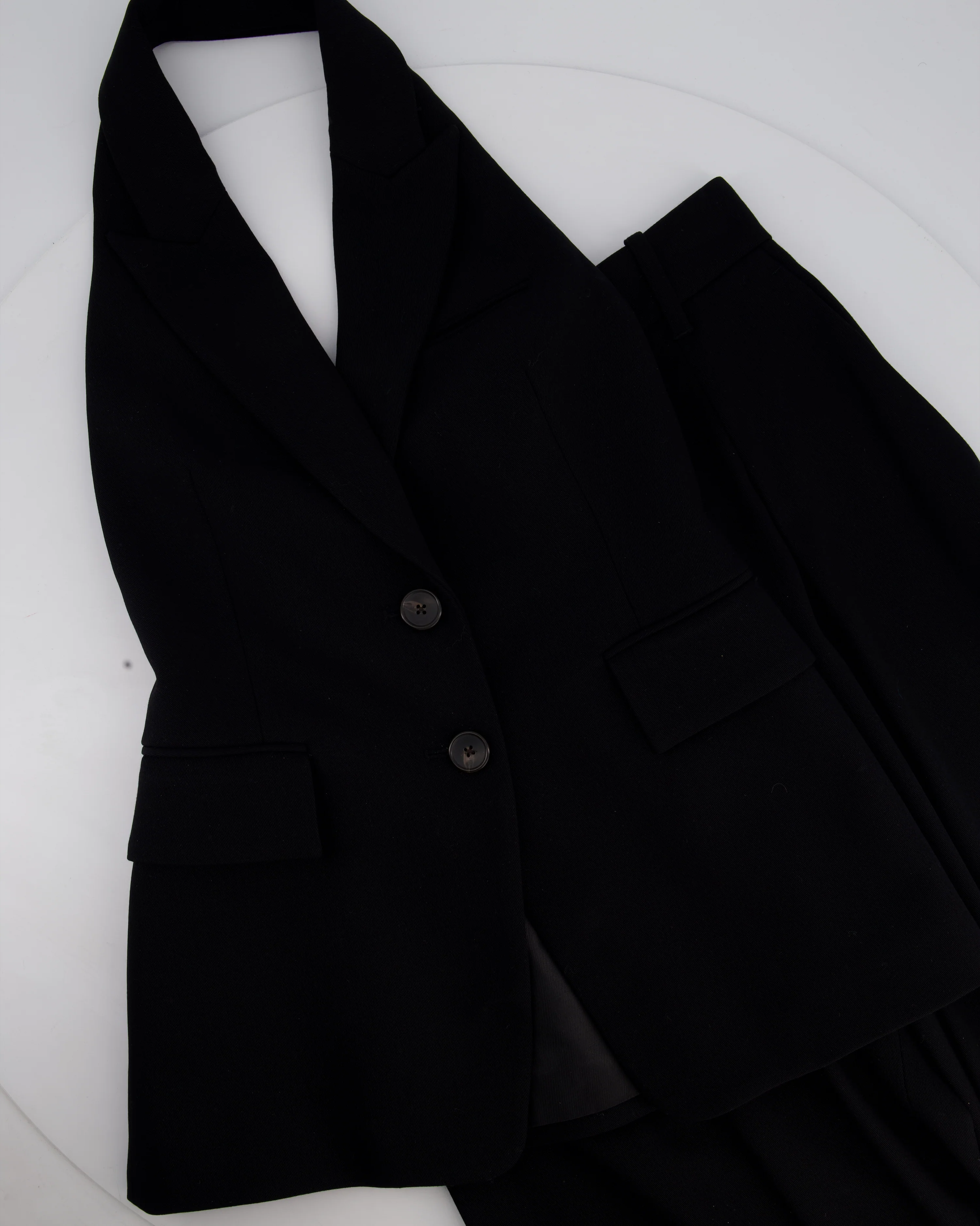 A.L.C Black Tailored Waistcoat and Wide Leg Trouser Set Top Size US 0 (UK 4) Trousers Size US 2 (UK 6) - Image 7