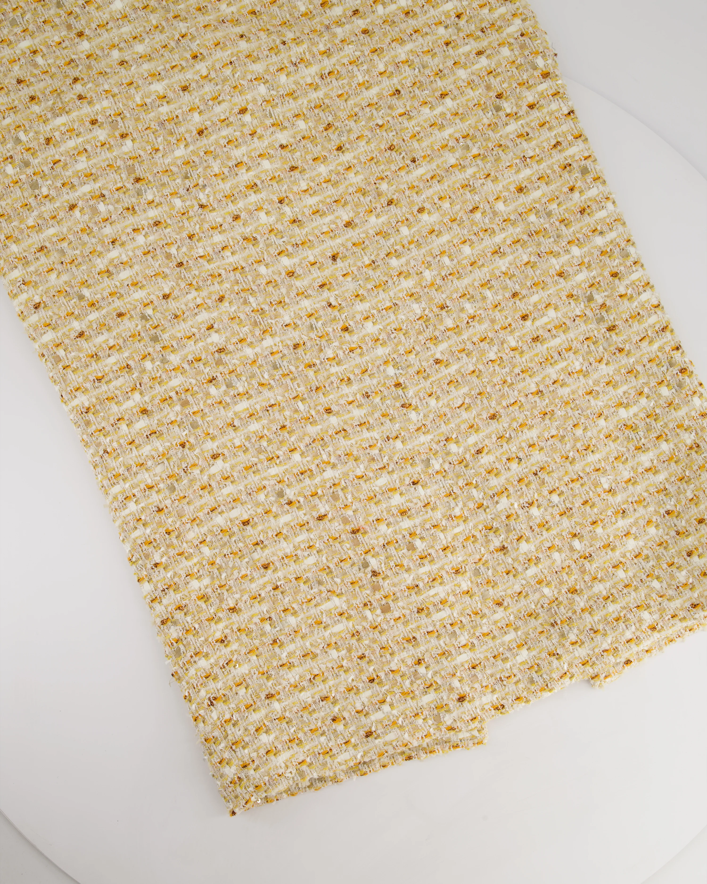 Alessandra Rich Beige, Yellow and Orange Tweed Midi Skirt Size IT 40 (UK 8) - Image 6
