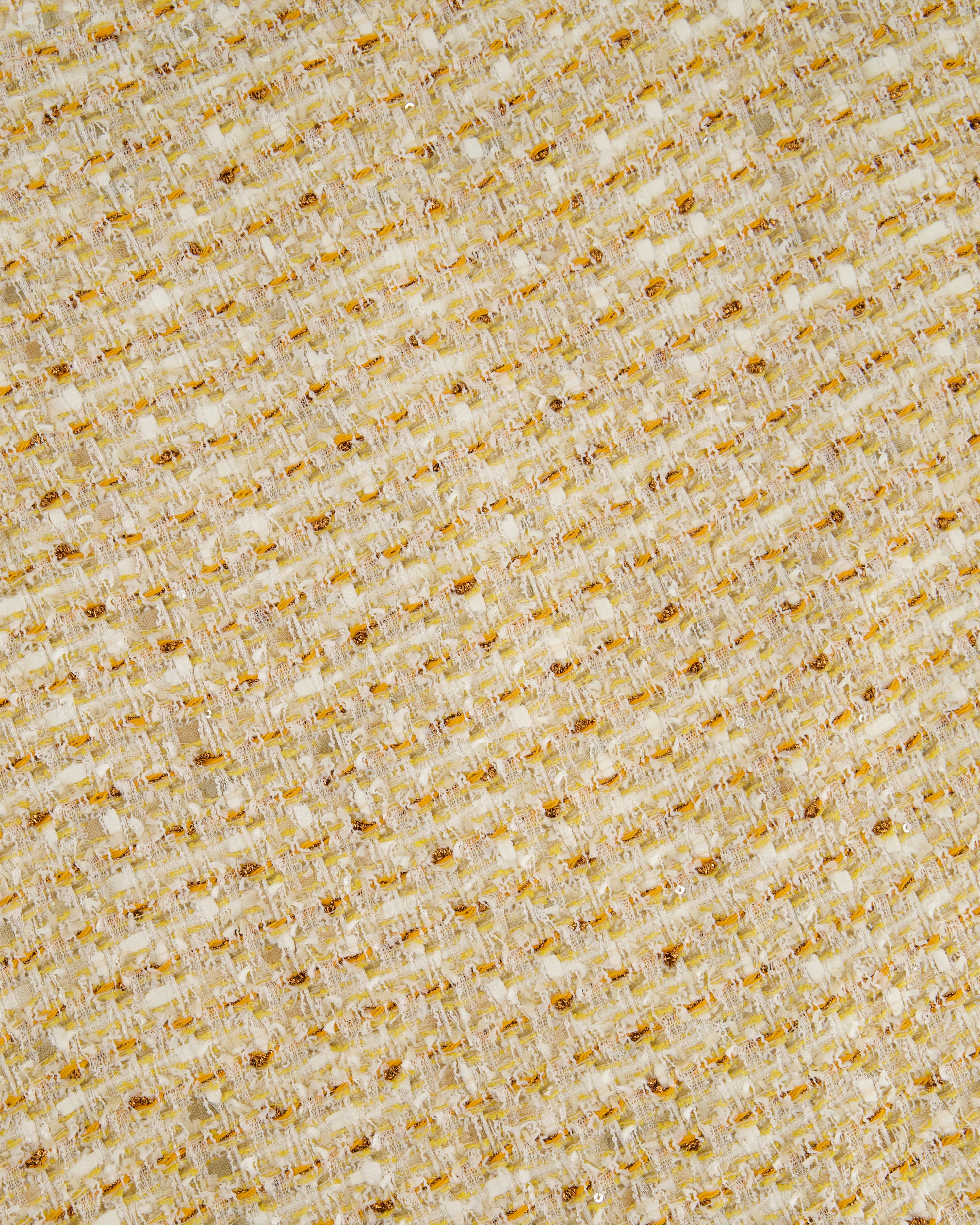 Alessandra Rich Beige, Yellow and Orange Tweed Midi Skirt Size IT 40 (UK 8) - Image 7