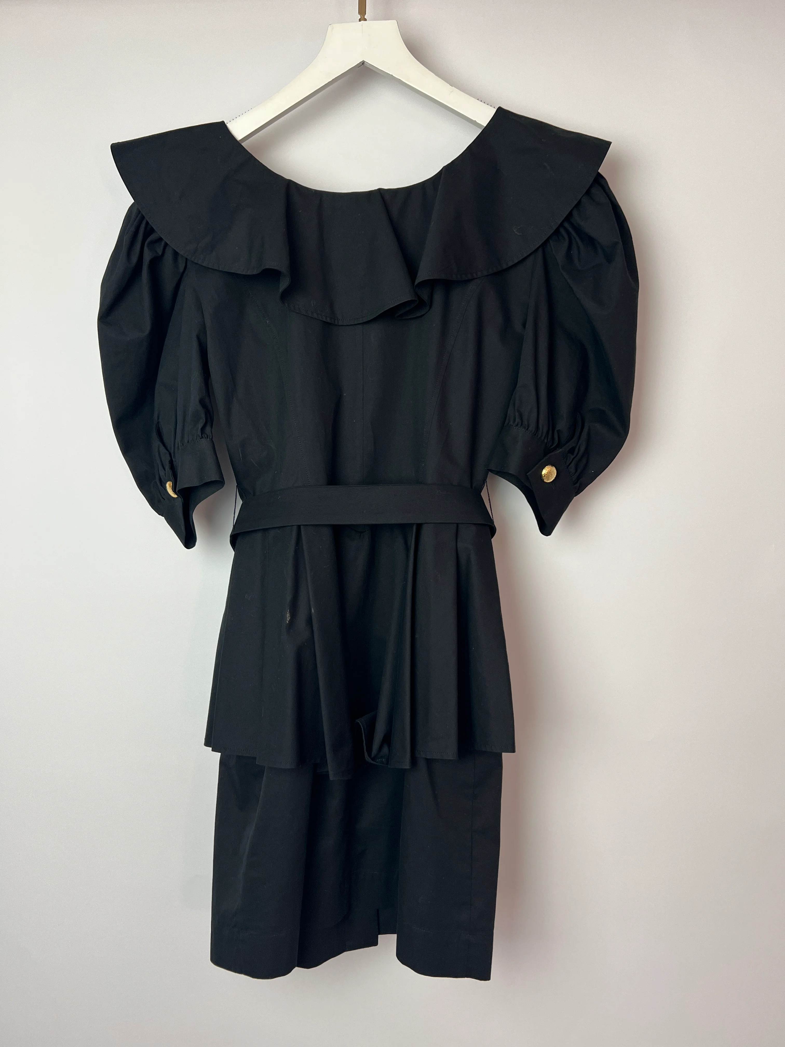 Alessandra Rich Black Mini Dress with Bow Neckline and Belt Detailing Size IT 40 (UK 8) - Image 11