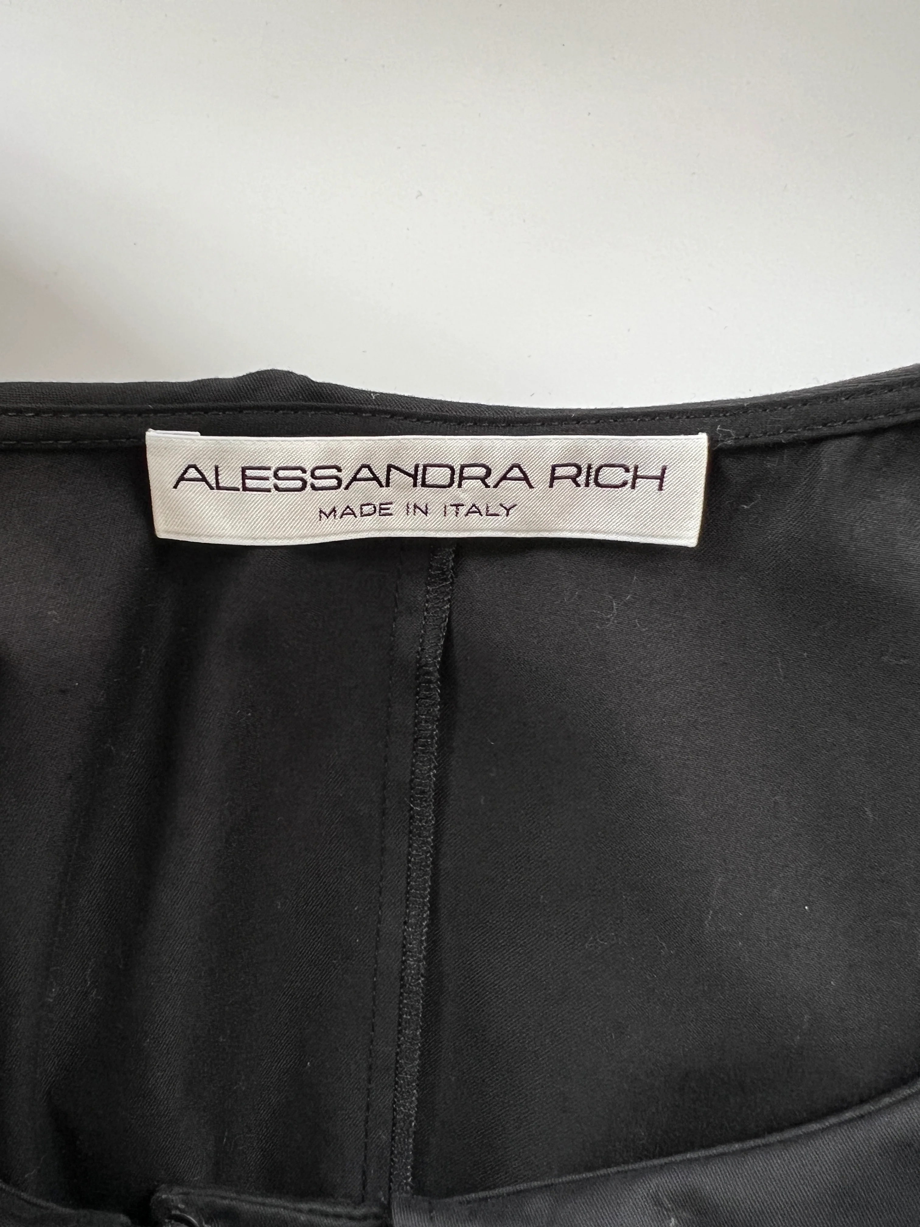 Alessandra Rich Black Mini Dress with Bow Neckline and Belt Detailing Size IT 40 (UK 8) - Image 12