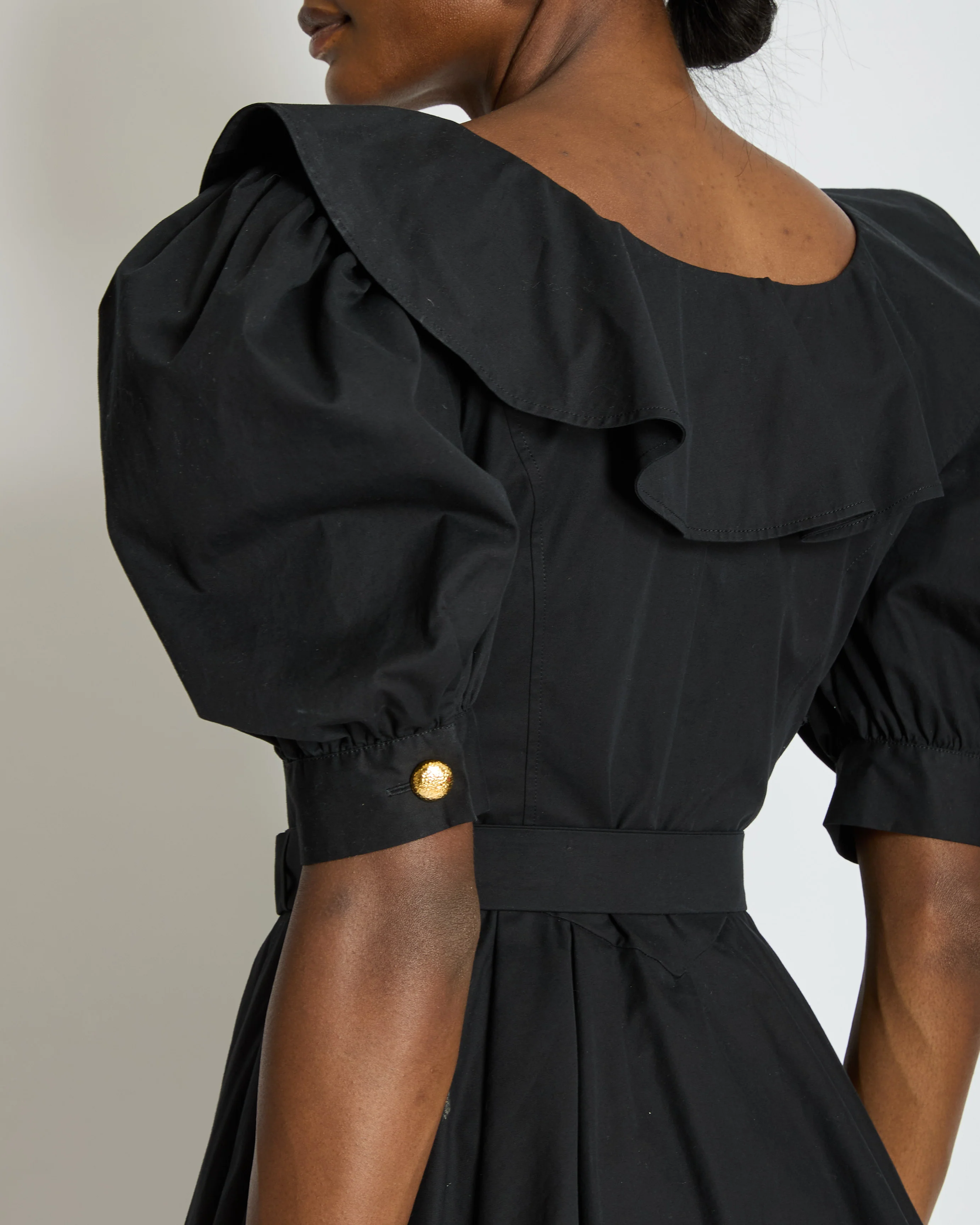 Alessandra Rich Black Mini Dress with Bow Neckline and Belt Detailing Size IT 40 (UK 8) - Image 4