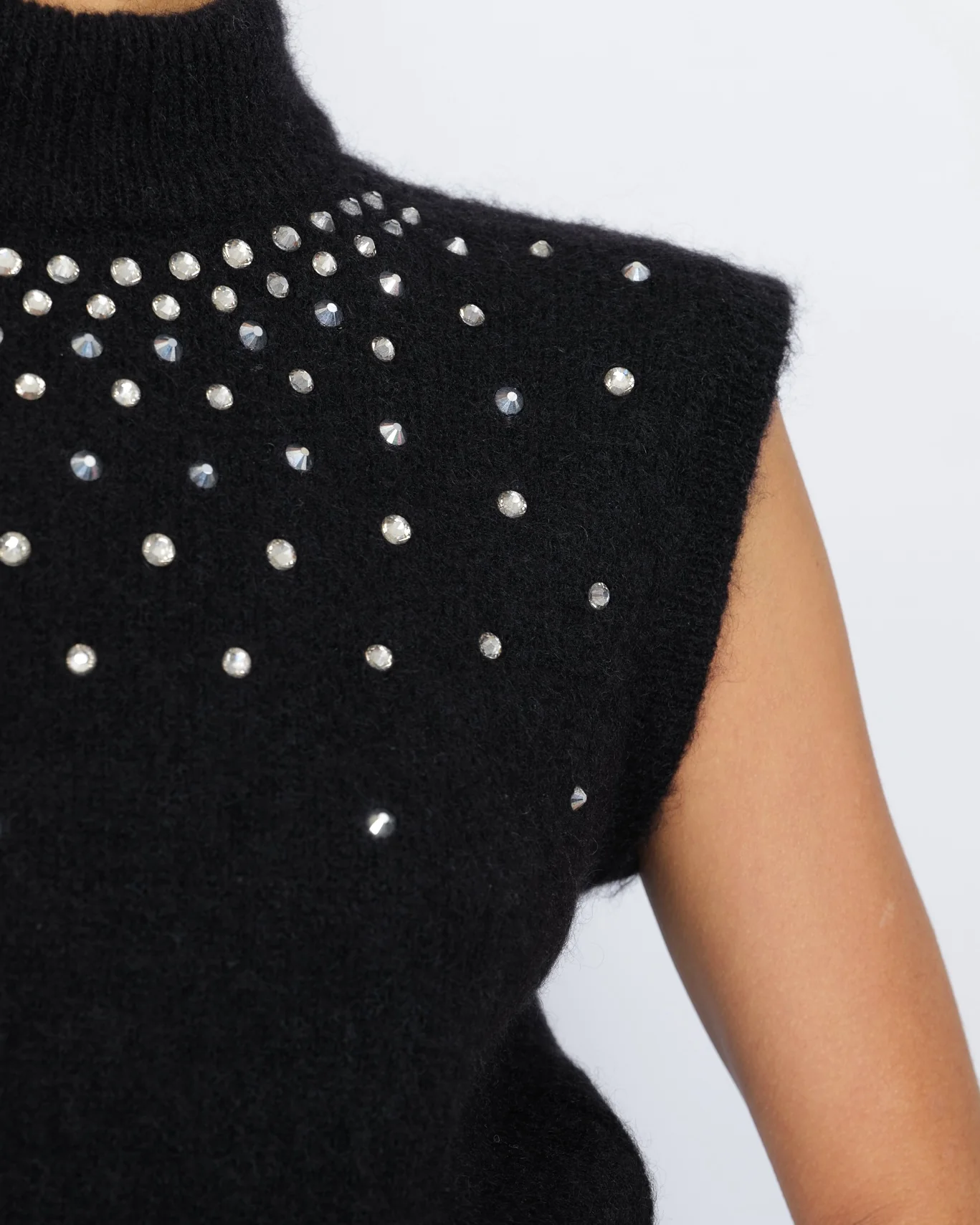 Alessandra Rich Black Mohair Sleeveless Jumper with Embellishments Size IT 44 (UK 12) RRP £515 - Image 3