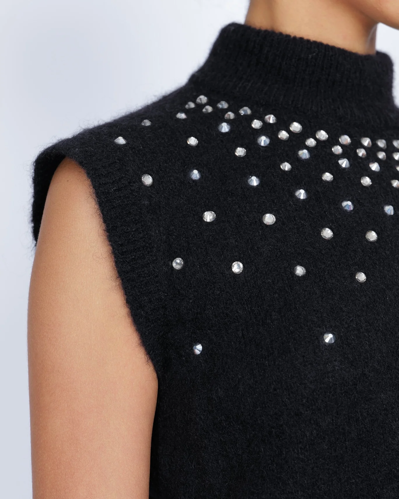 Alessandra Rich Black Mohair Sleeveless Jumper with Embellishments Size IT 44 (UK 12) RRP £515 - Image 5