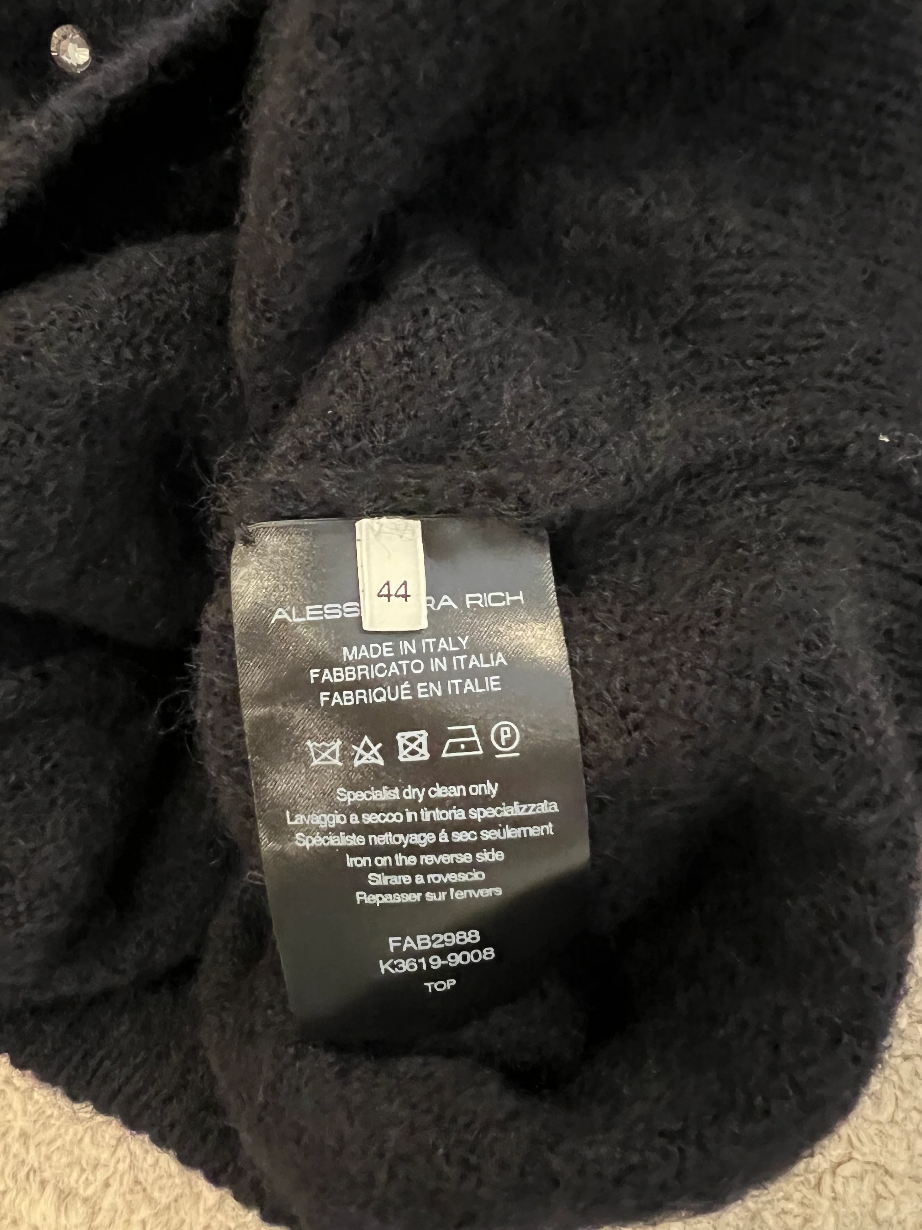 Alessandra Rich Black Mohair Sleeveless Jumper with Embellishments Size IT 44 (UK 12) RRP £515 - Image 6
