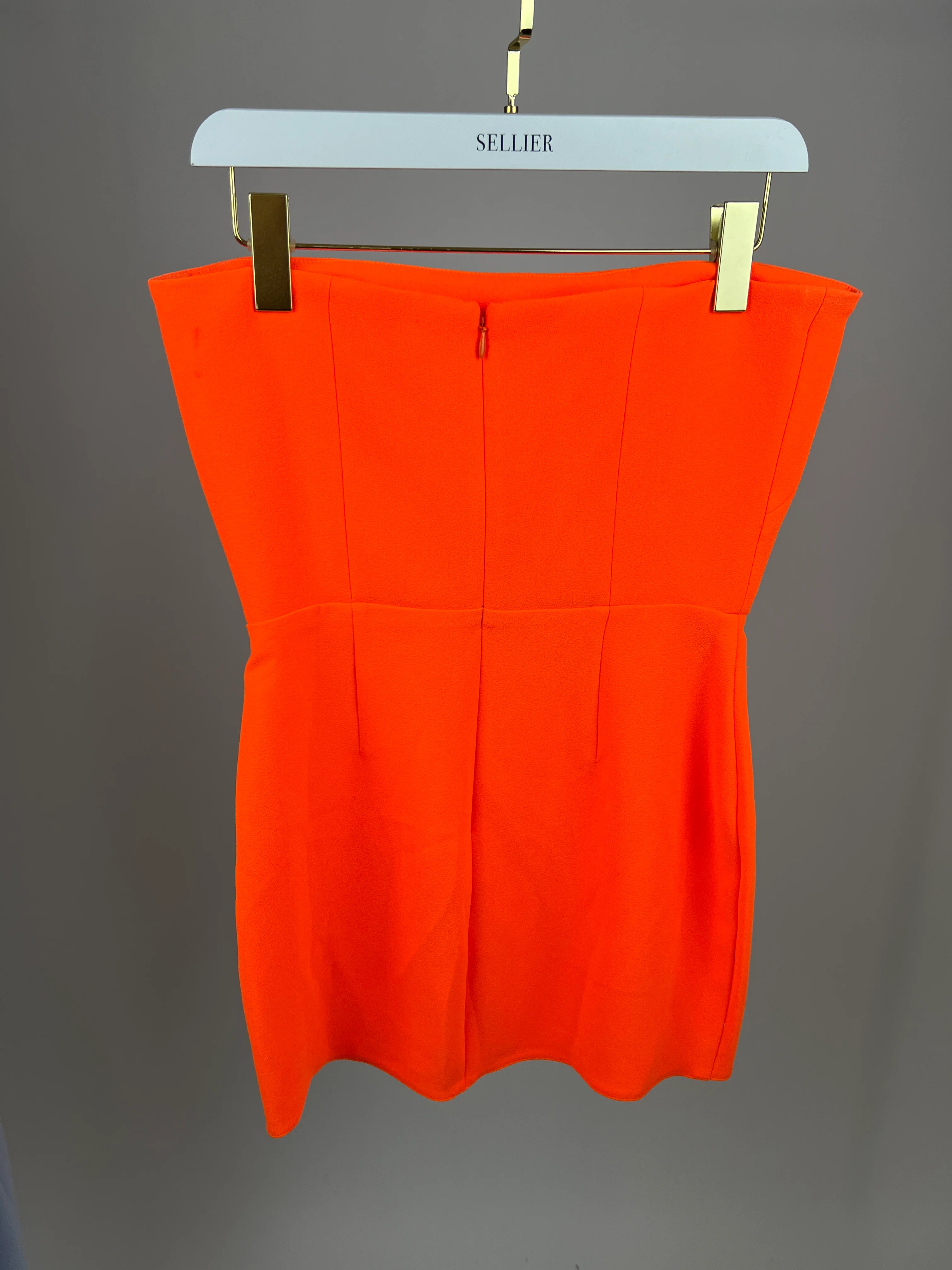 Alex Perry Orange Strapless Mini Dress Size UK 10 - Image 9