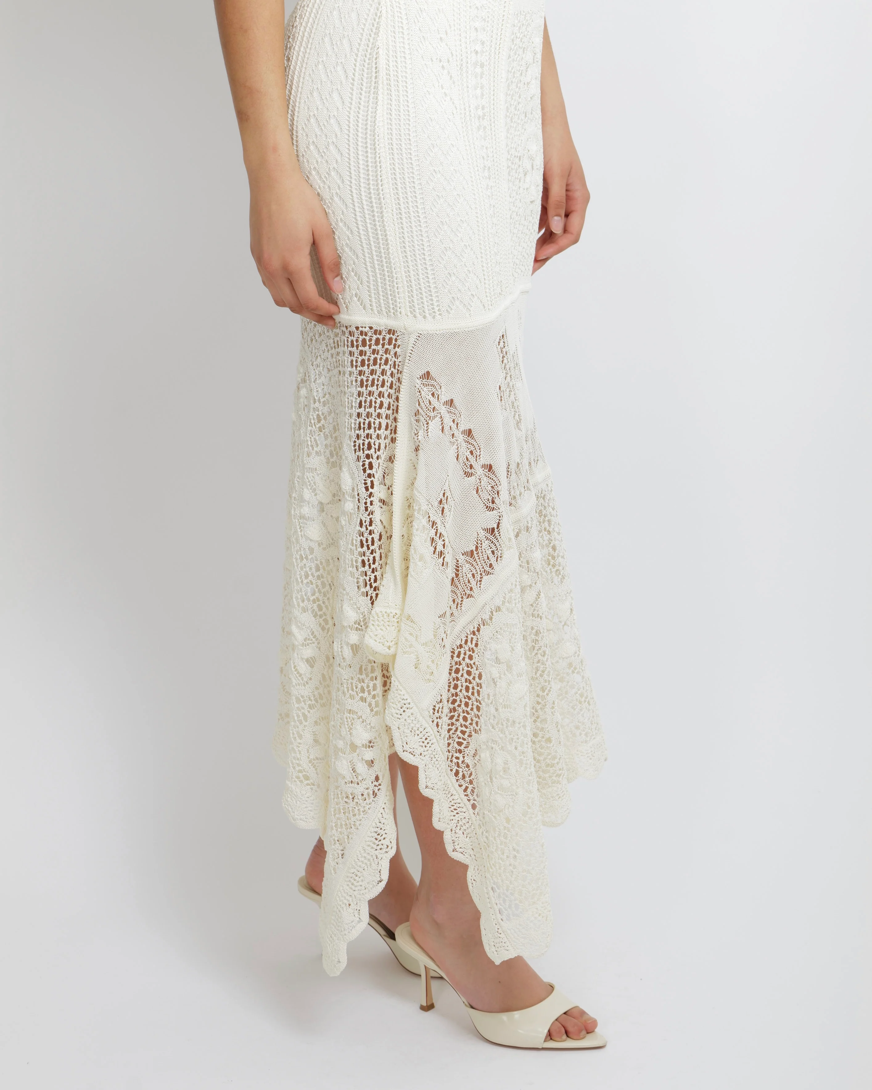 Alexander McQueen Cream Crochet One-Shoulder Maxi Dress Size M (UK 10) RRP £2,300 - Image 4