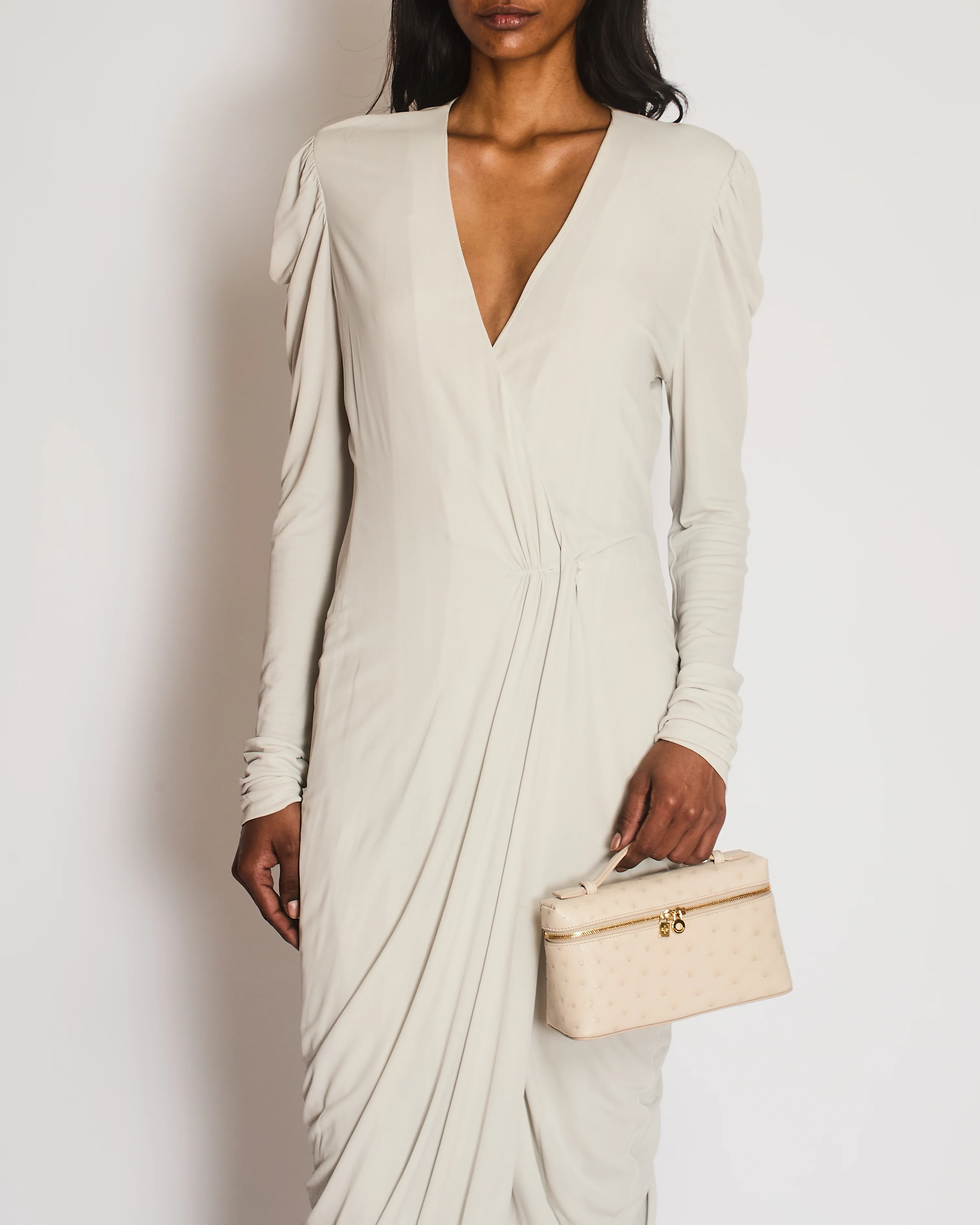 Alexander McQueen Grey Long Sleeve Wrap Dress Size IT 44 (UK 12) - Image 2