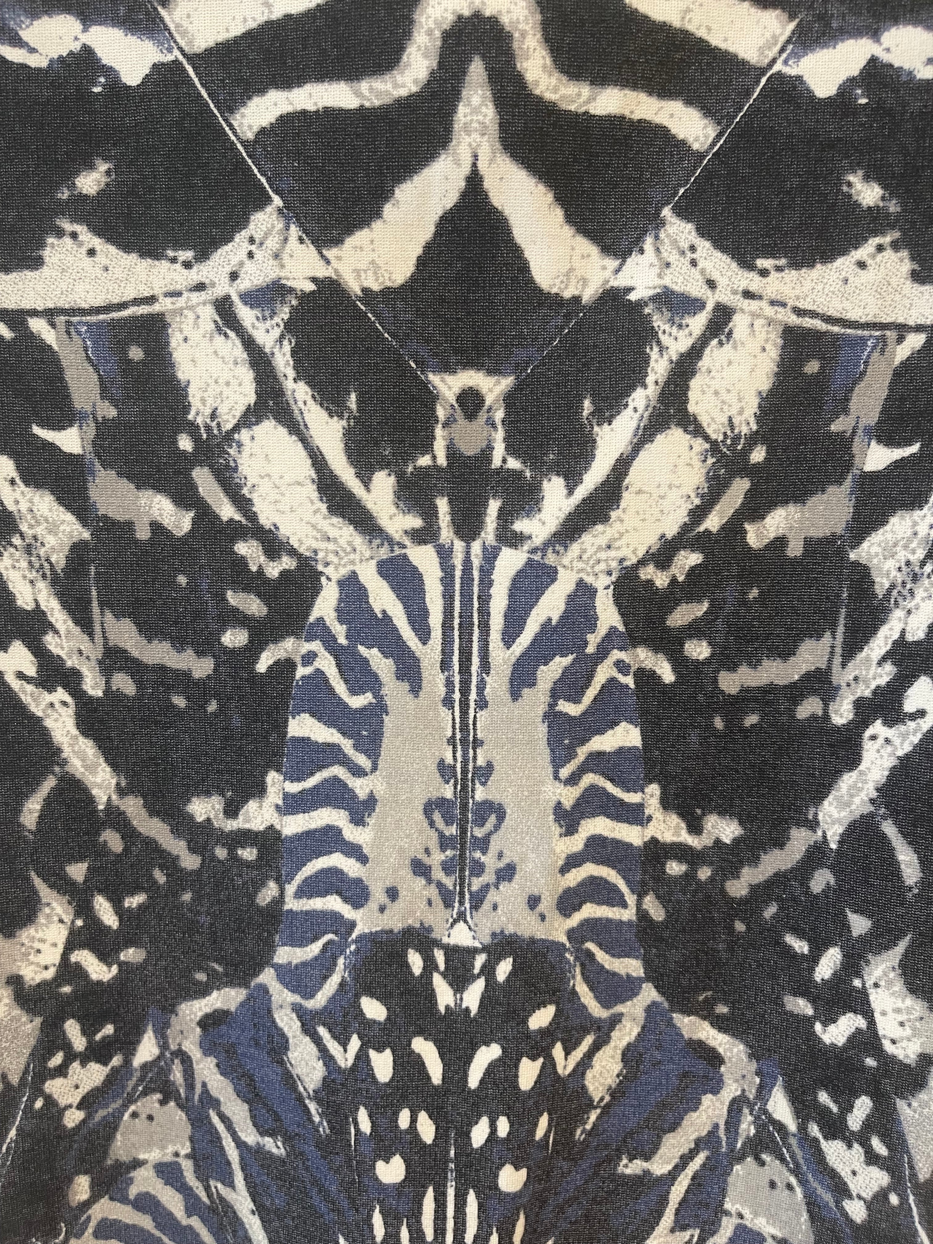 Alexander Mcqueen Navy Graphic Printed Tube Skirt Size M (UK 10) - Image 6
