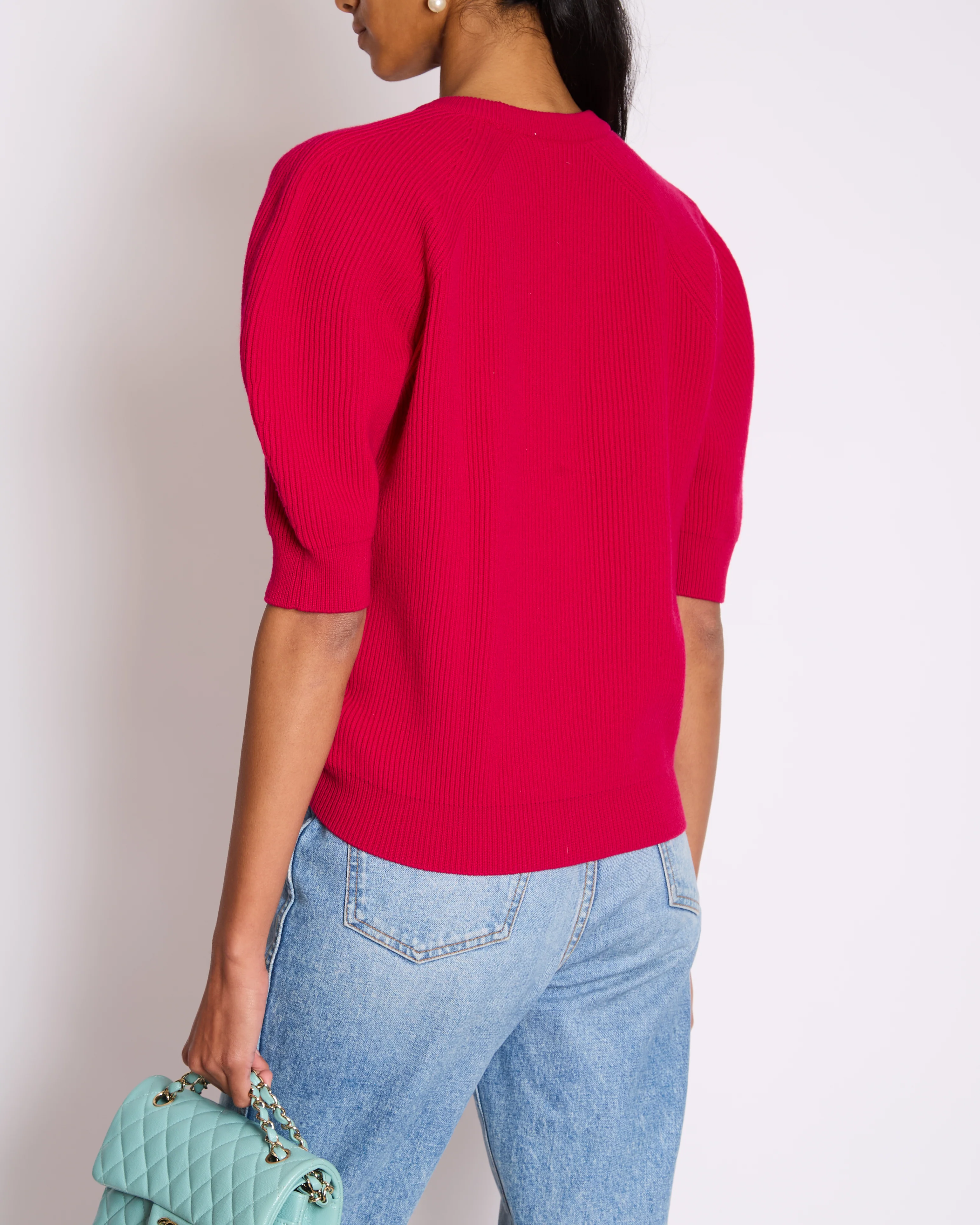 Alexander McQueen Pink Pull Over Knitted Short Sleeve Jumper Size XS (UK 4) - Image 2
