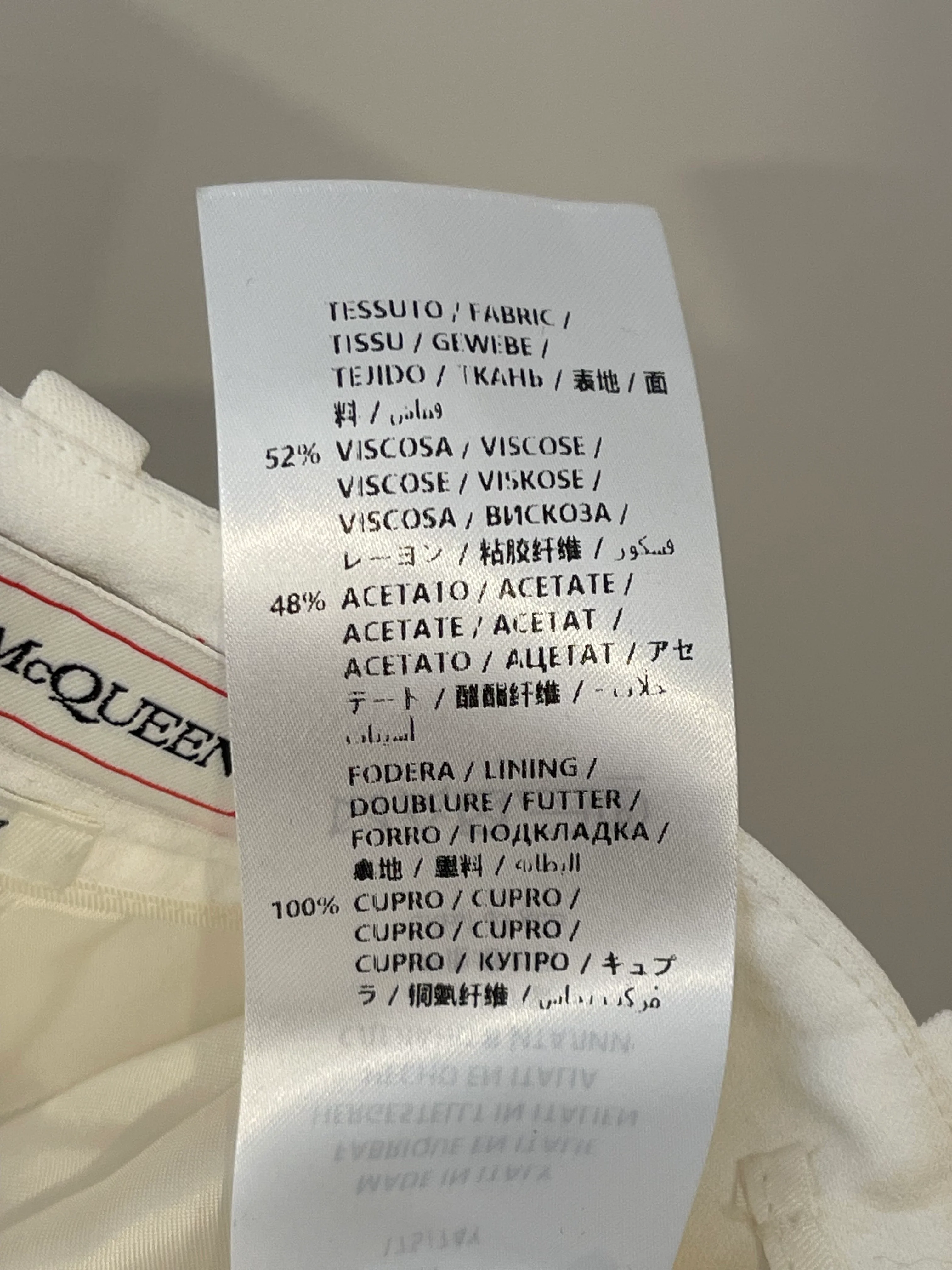 Alexander McQueen White Blazer Jacket and Matching Trousers Set with White Button Details Size IT 42/44 (UK 10/12) - Image 25