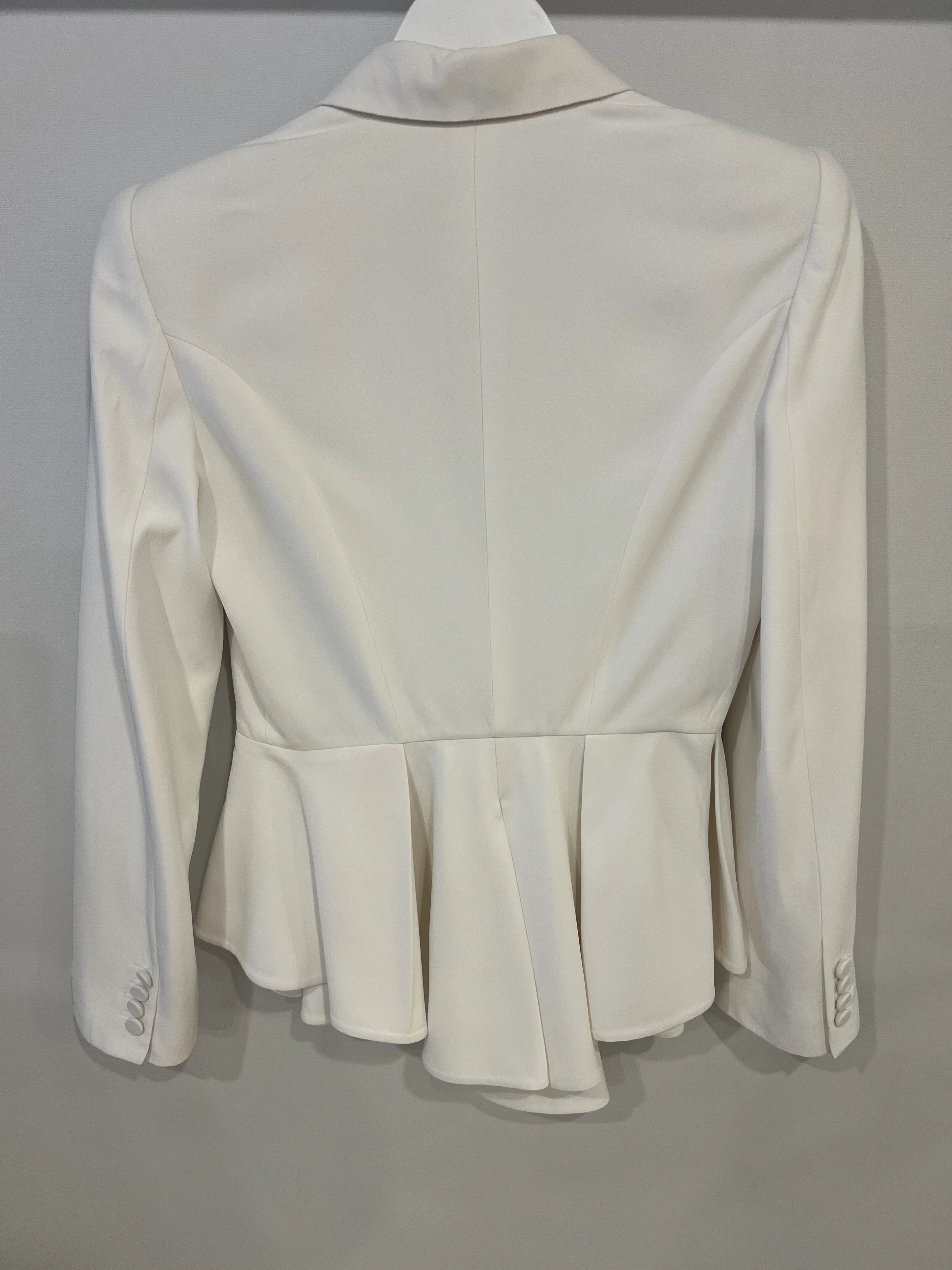 Alexander McQueen White Tailored Blazer with Peplum Hem Size IT 44 (UK 12) - Image 13