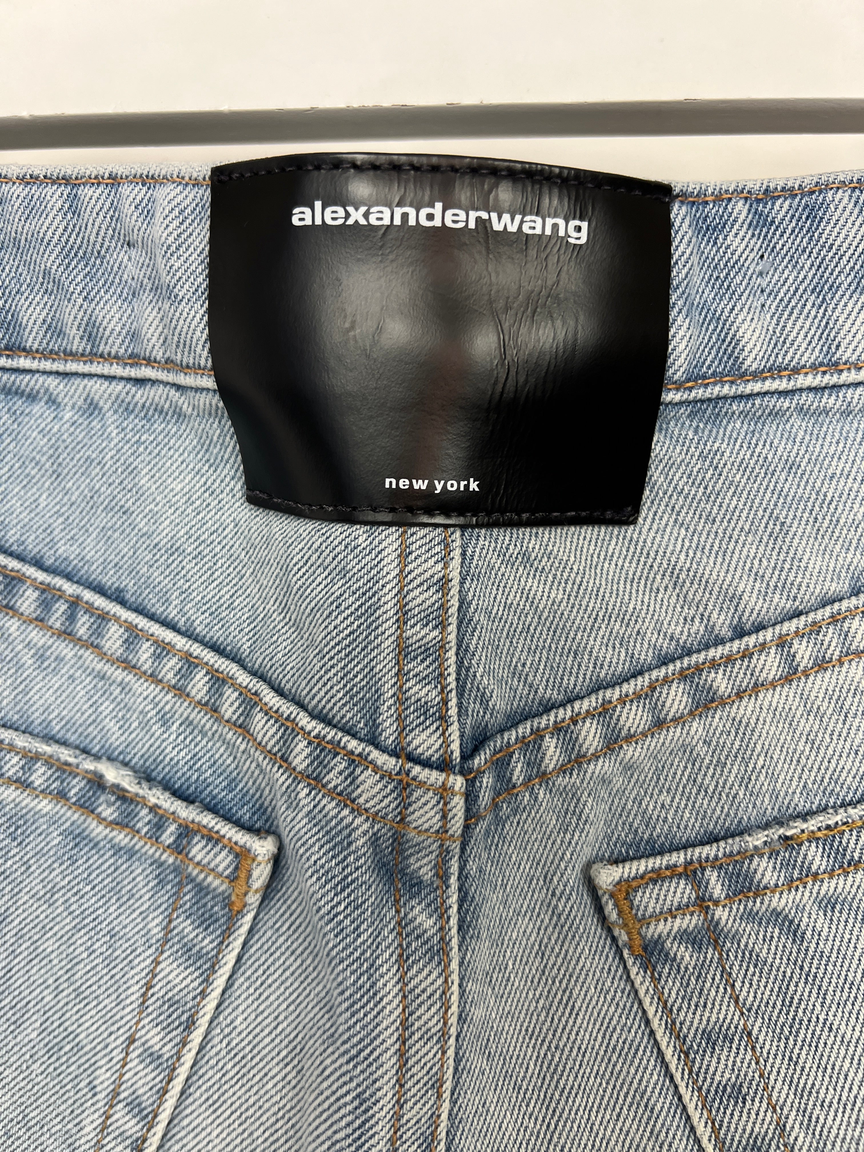 Alexander Wang Light Washed Blue Denim Shorts with Distressed Hem Details Size 25 (UK 6) - Image 11