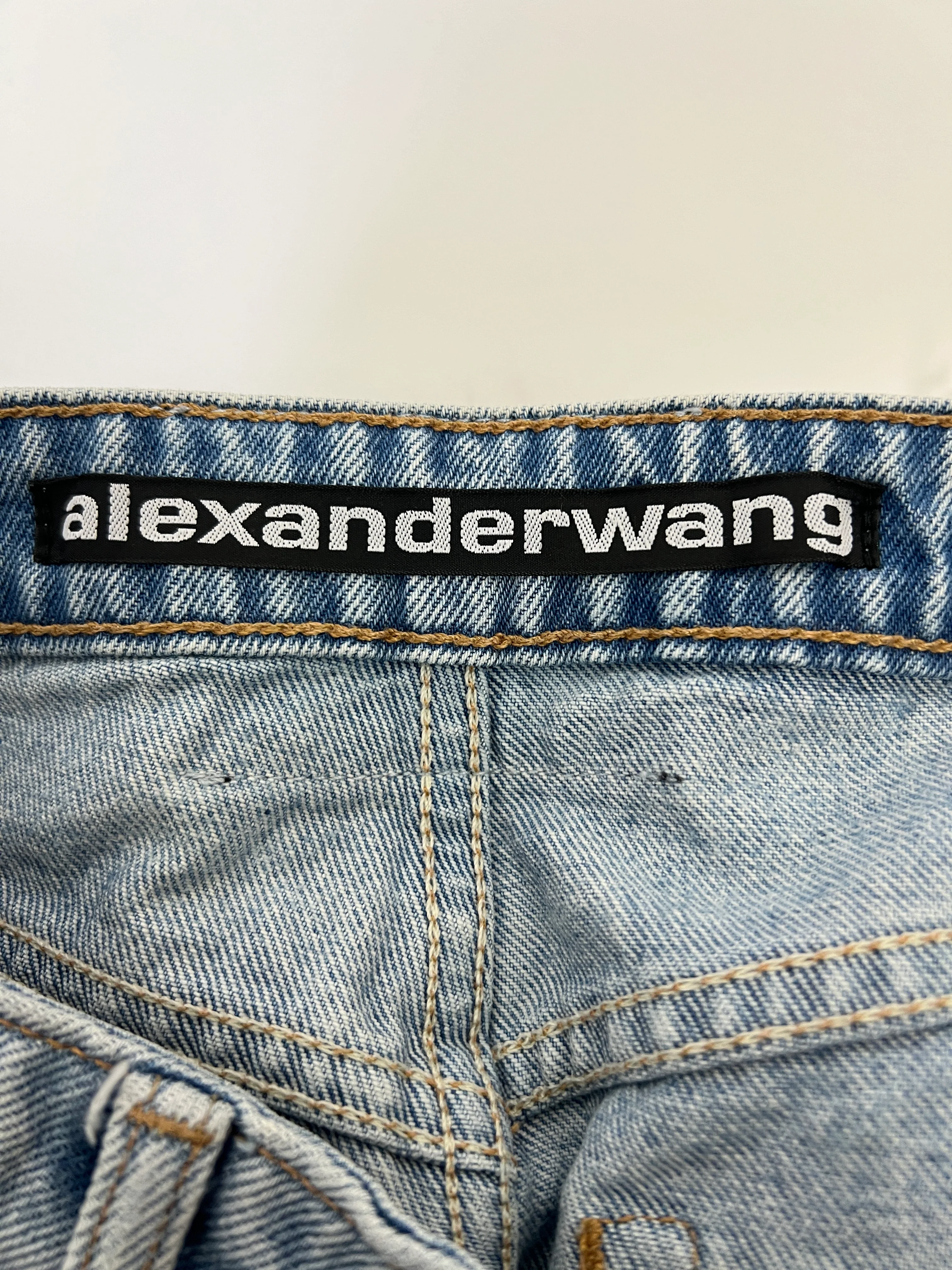 Alexander Wang Light Washed Blue Denim Shorts with Distressed Hem Details Size 25 (UK 6) - Image 12
