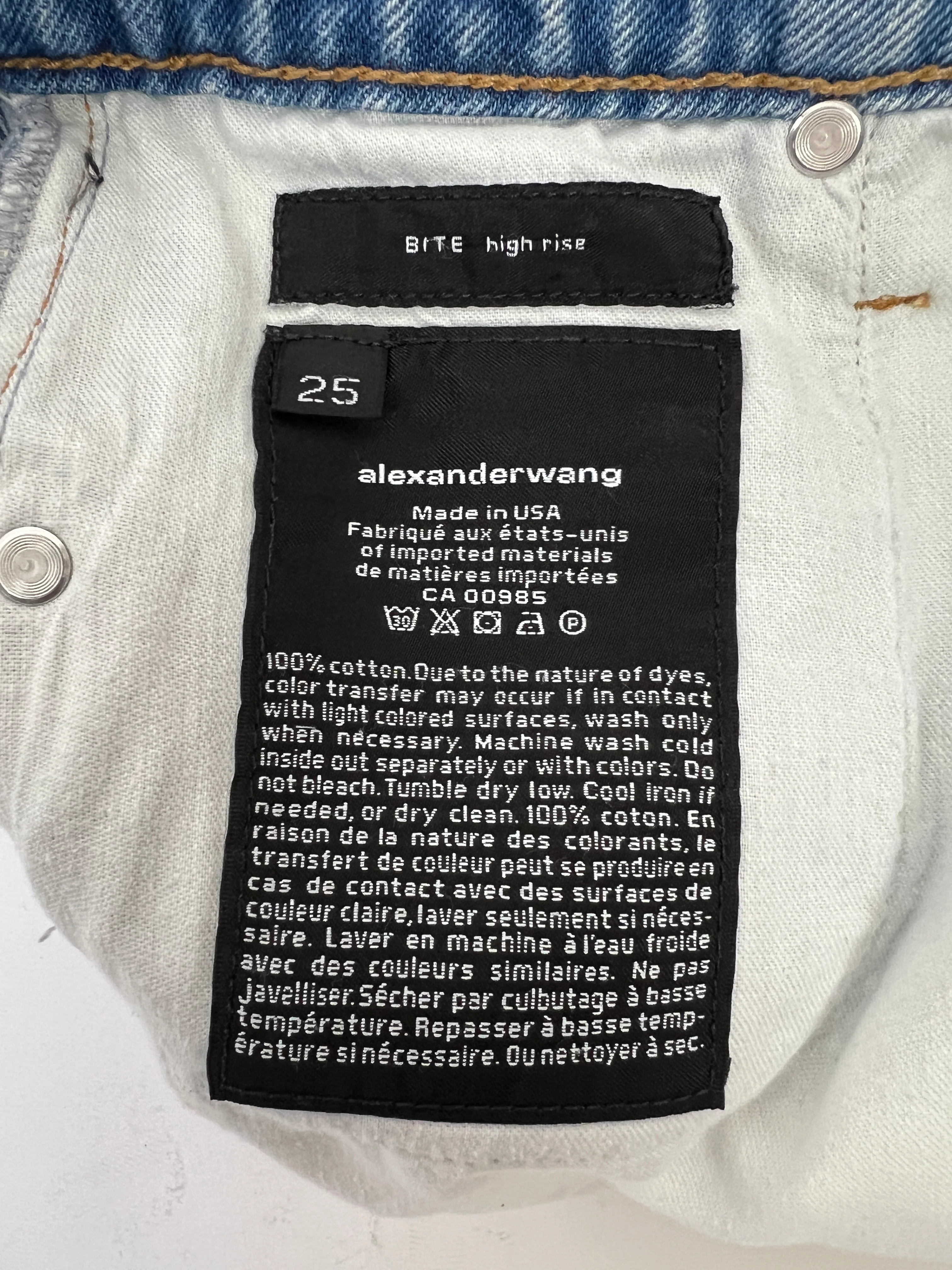 Alexander Wang Light Washed Blue Denim Shorts with Distressed Hem Details Size 25 (UK 6) - Image 13