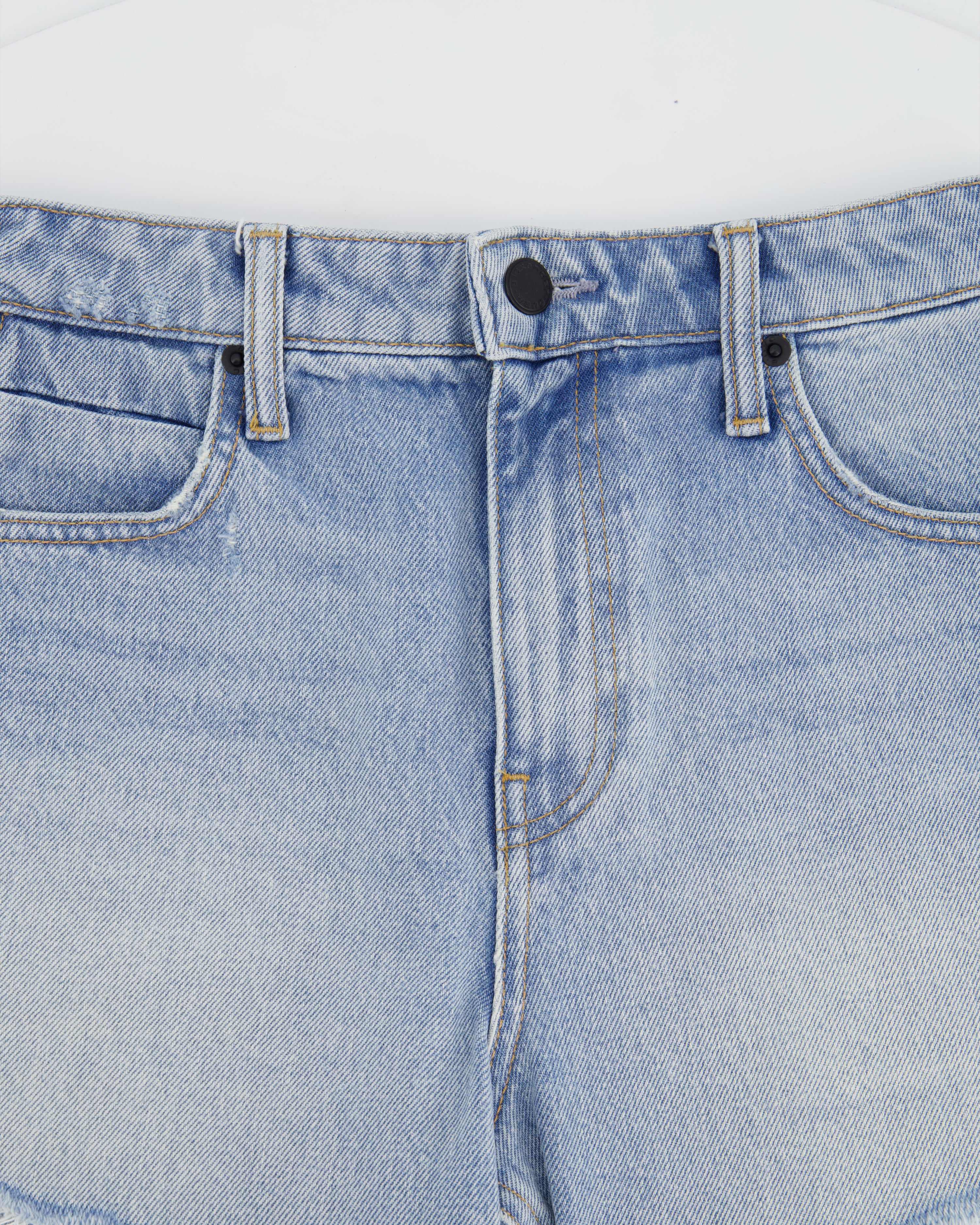 Alexander Wang Light Washed Blue Denim Shorts with Distressed Hem Details Size 25 (UK 6) - Image 7