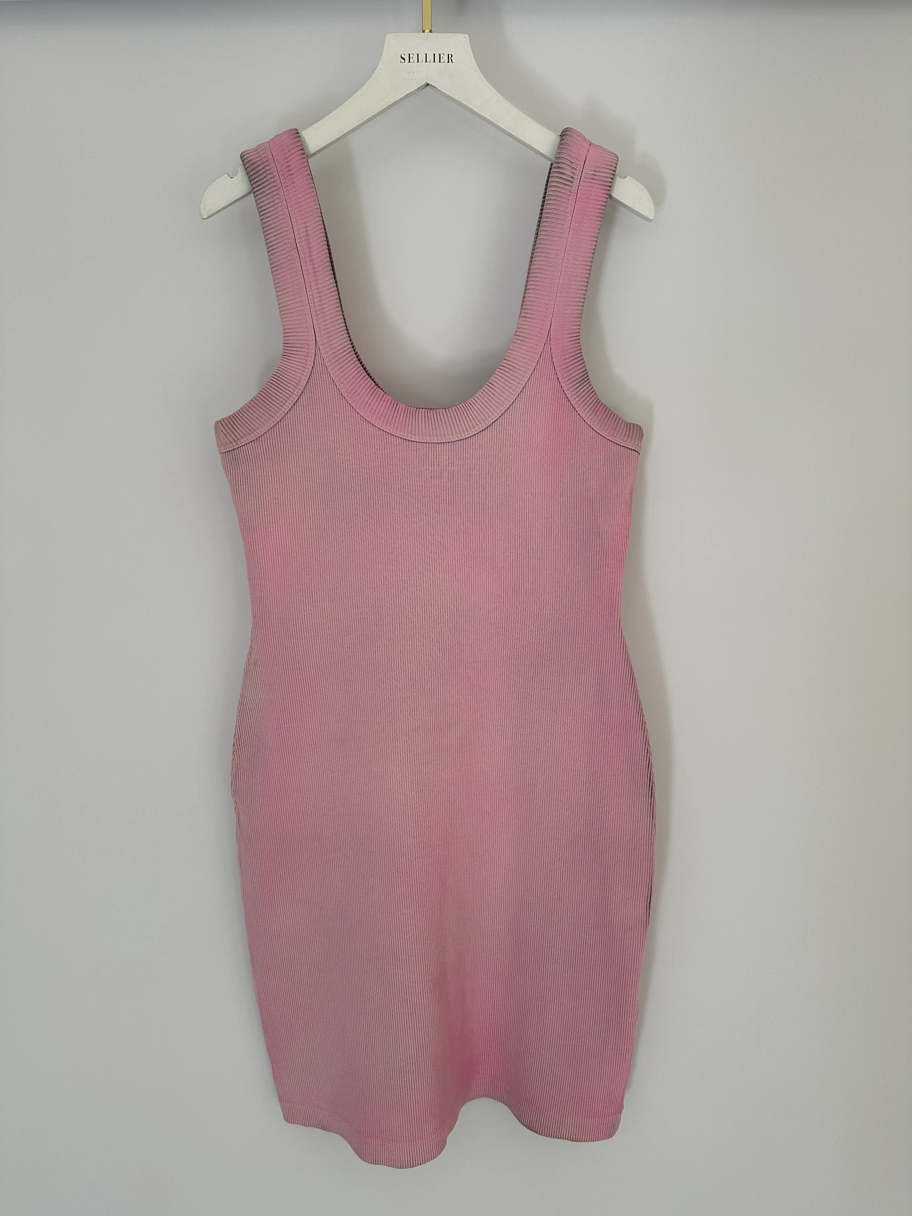 Alexander Wang Washed Pink Tank Dress with Logo Detail Size M (UK 10) - Image 10