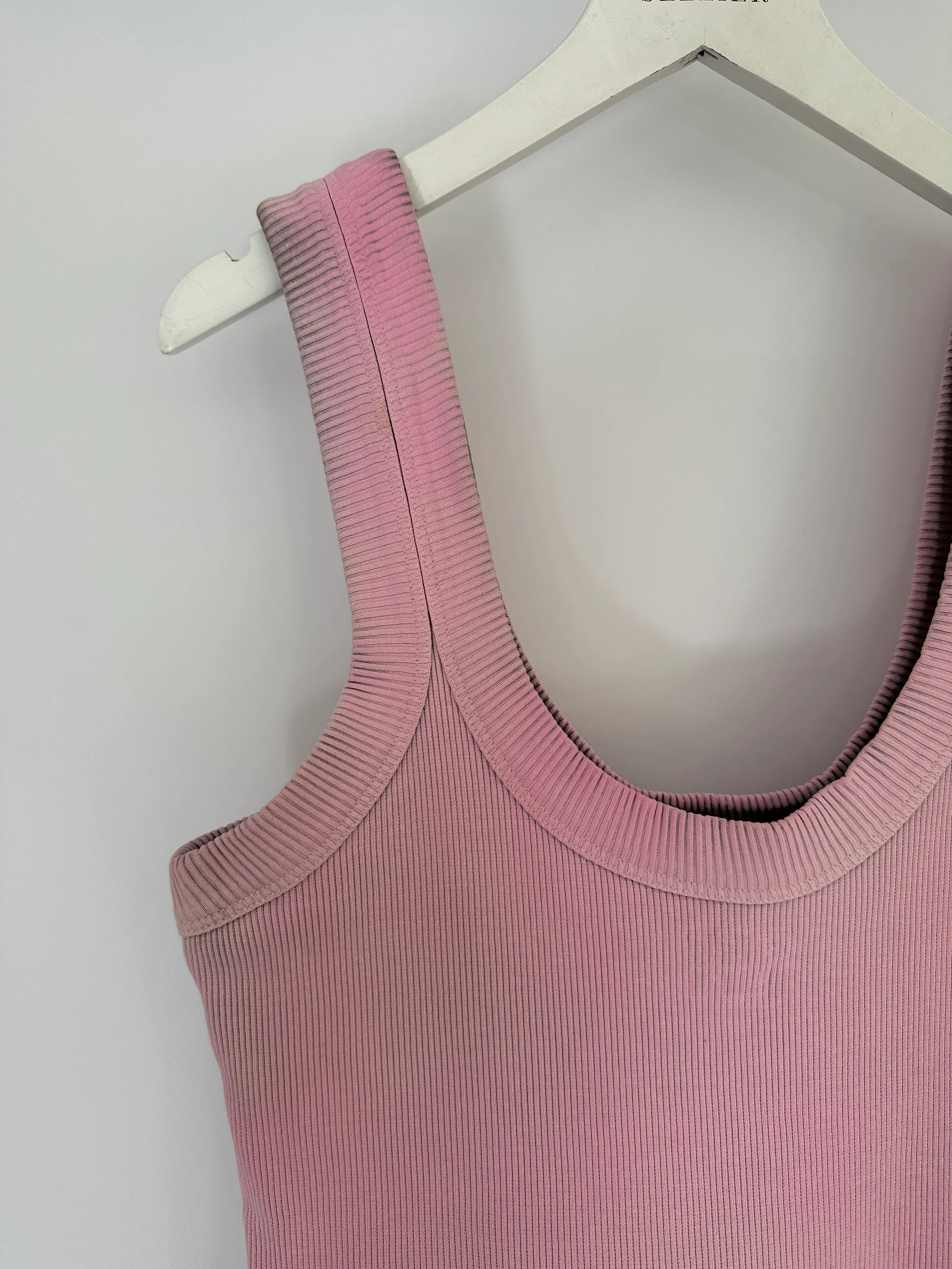 Alexander Wang Washed Pink Tank Dress with Logo Detail Size M (UK 10) - Image 11