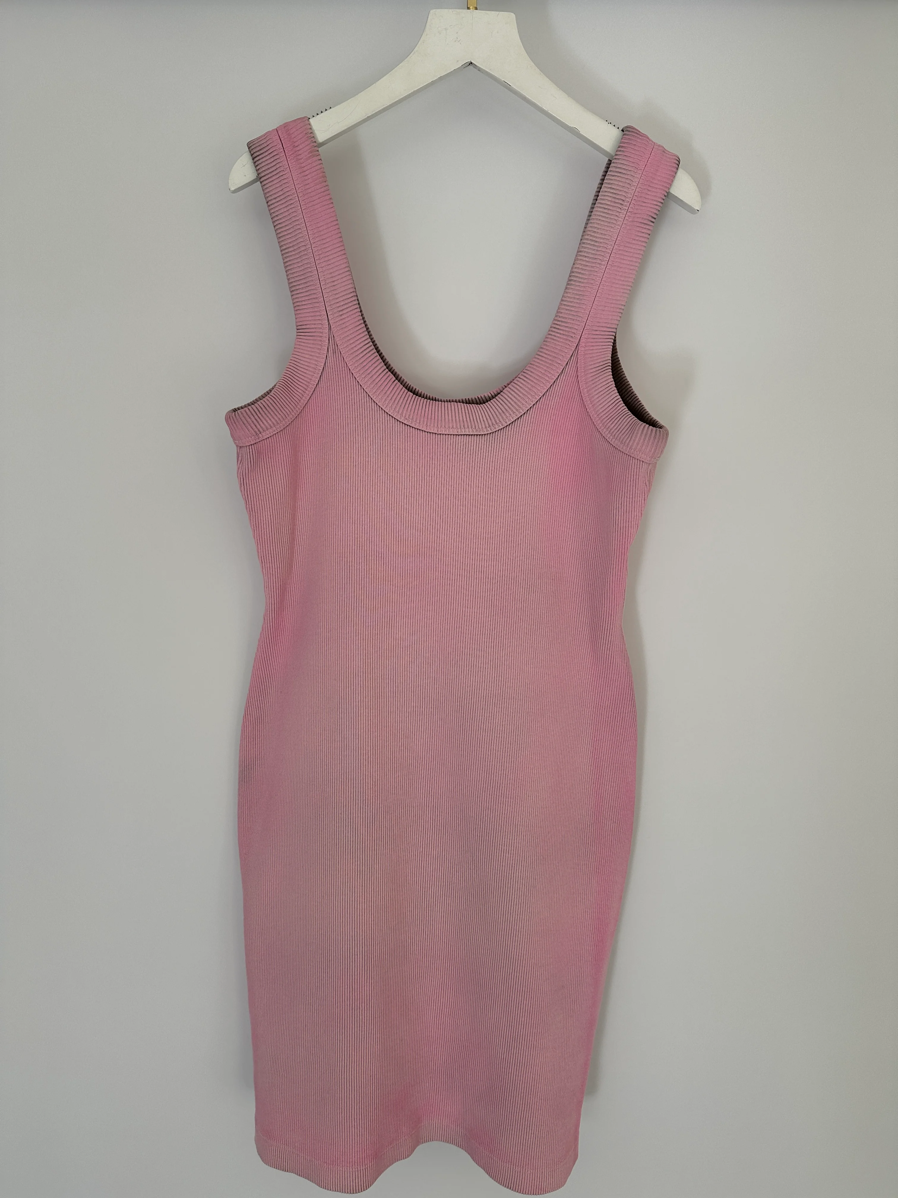 Alexander Wang Washed Pink Tank Dress with Logo Detail Size M (UK 10) - Image 12