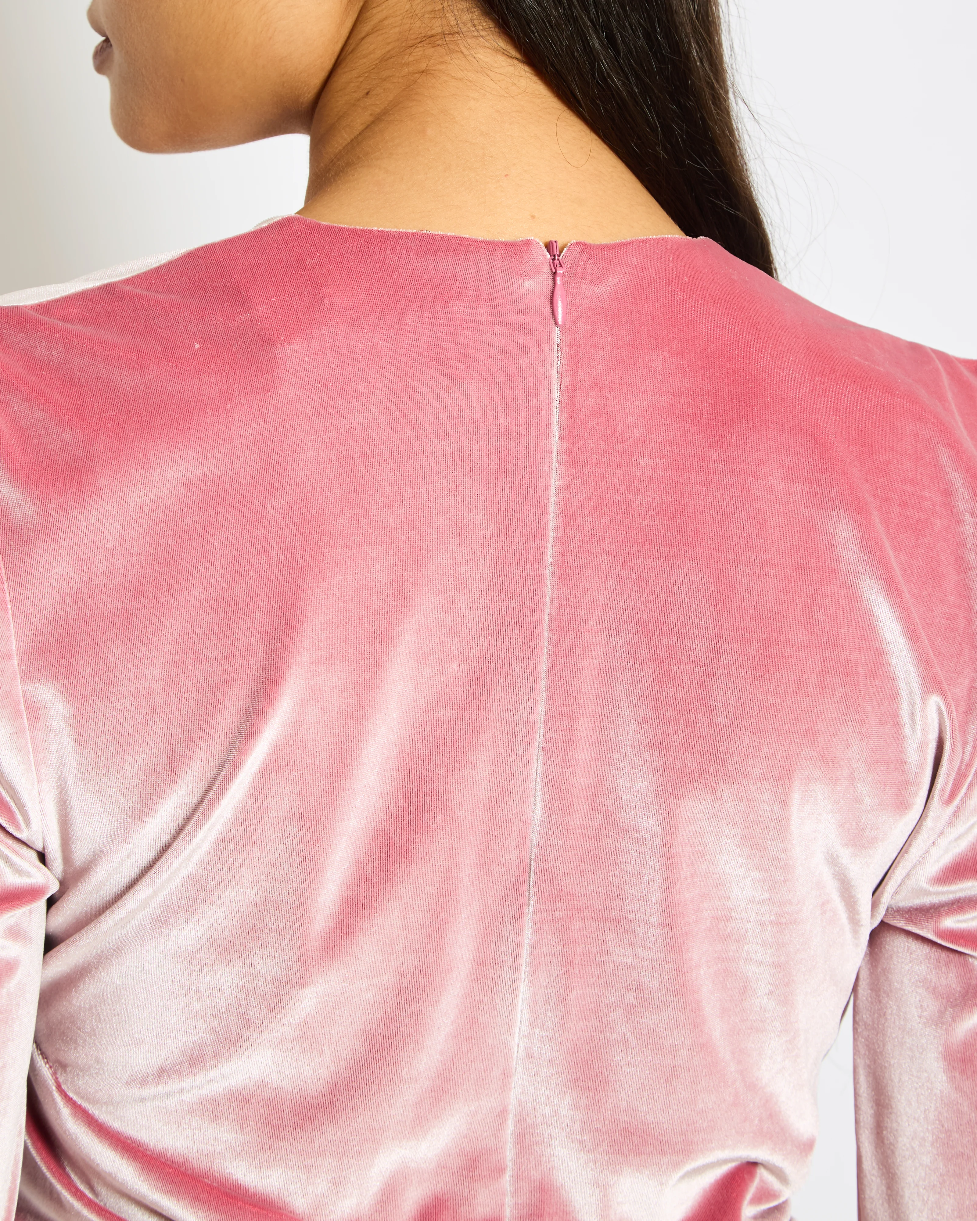 Alexandre Vauthier Pink Velour Asymmetric Mini Dress Size FR 42 (UK 14) - Image 2