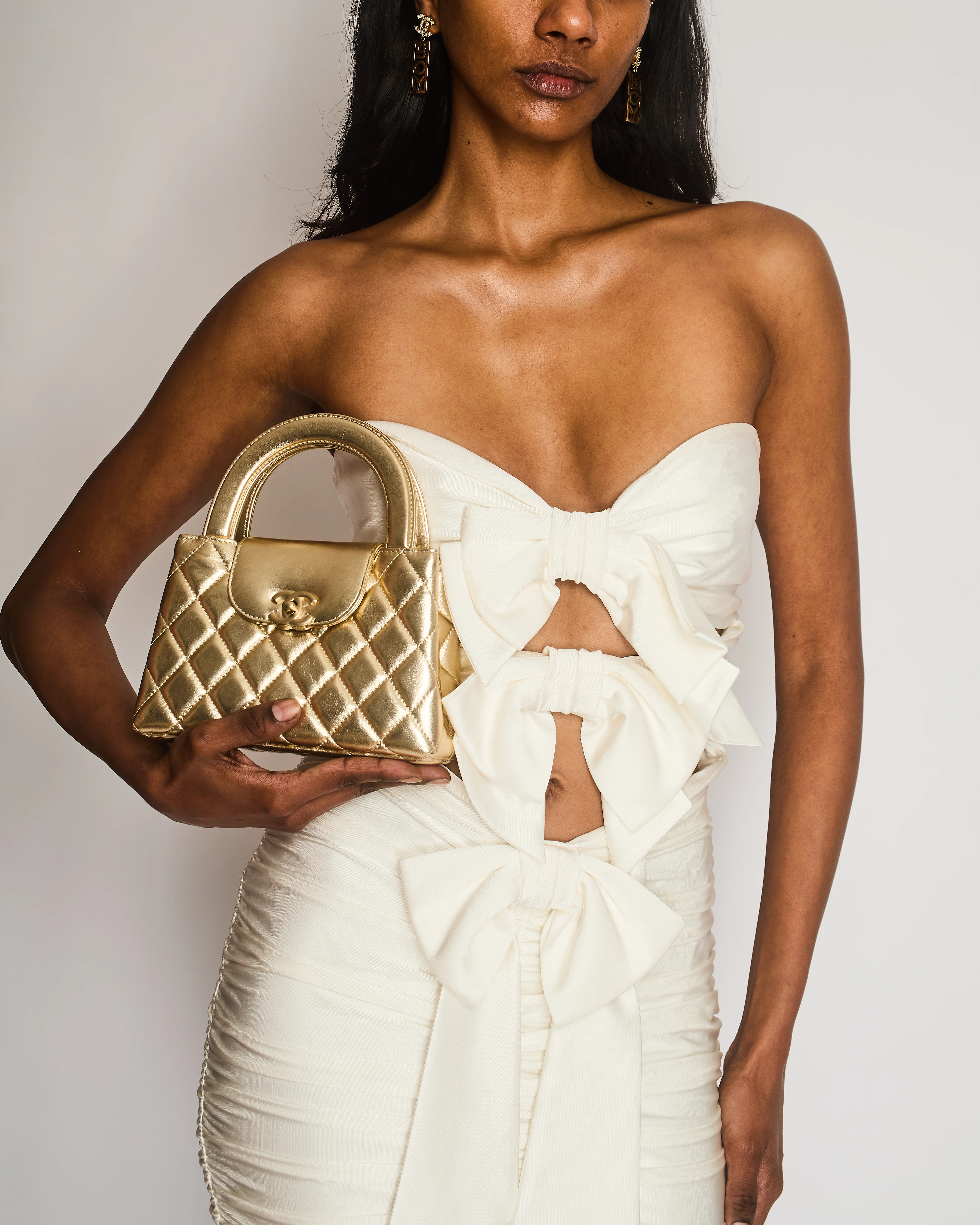 Alexandre Vauthier White Ruched Mini Dress with Front Cut-Outs and Bows Size FR 36 (UK 8) - Image 6