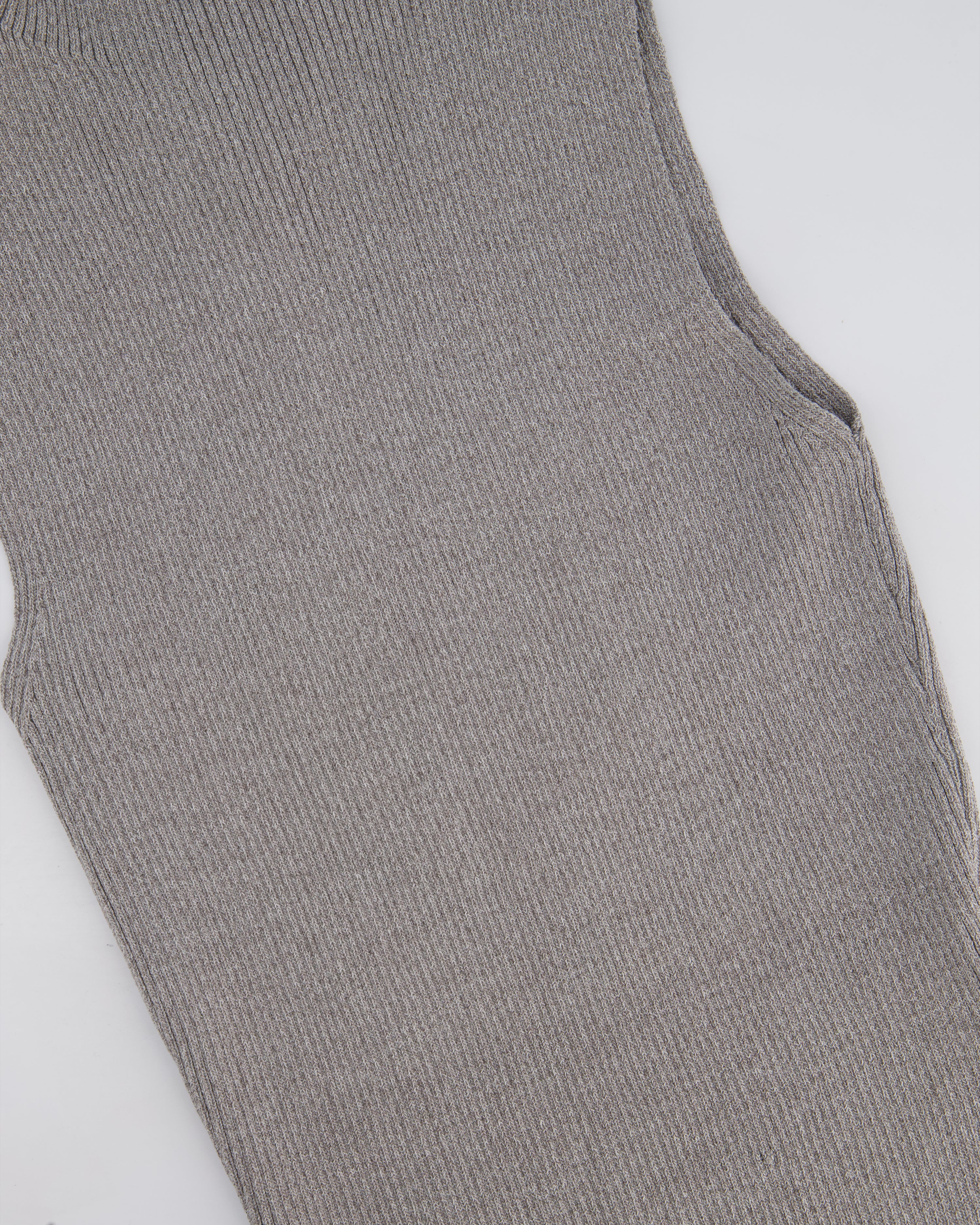 All The Ways Grey Ribbed Sleeveless High-Neck Top with Side Split Detail Size S (UK 6/8) - Image 6