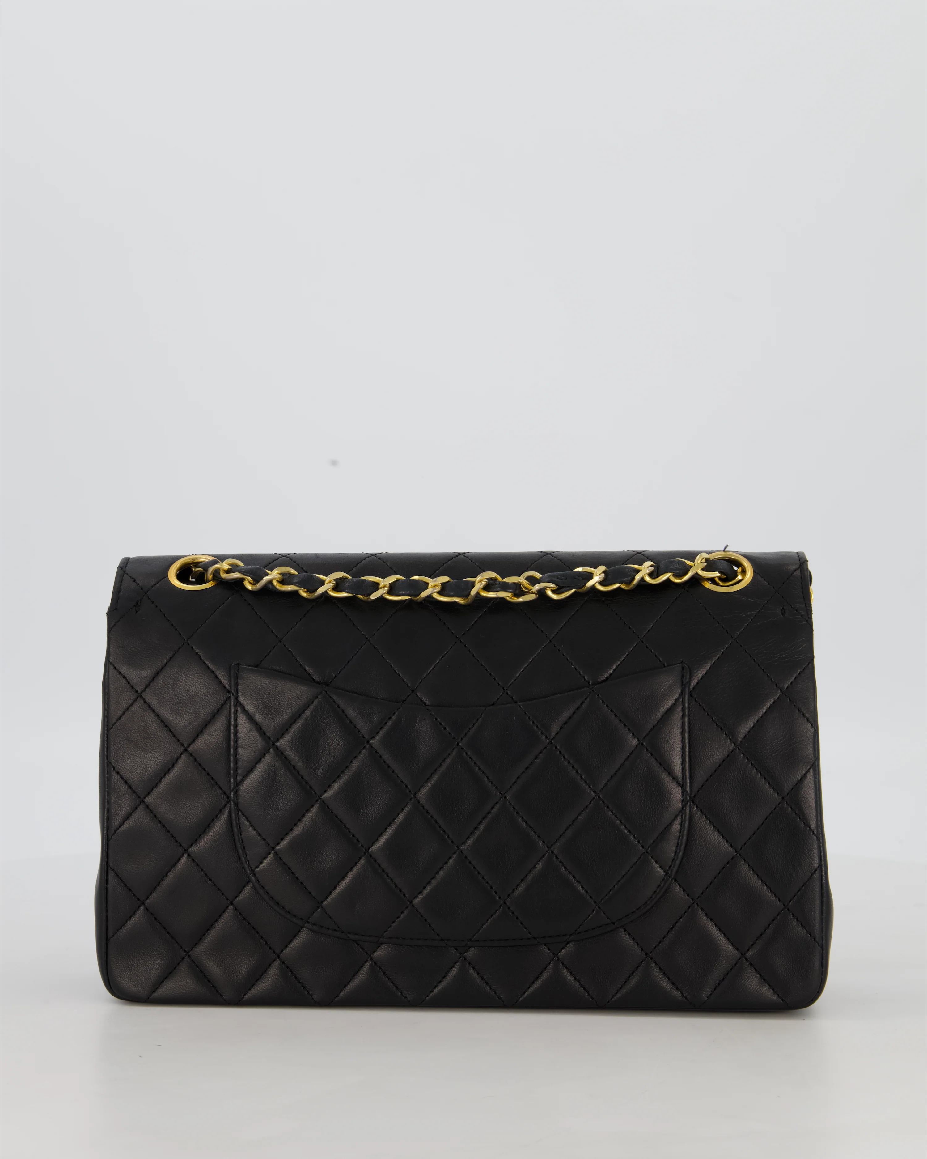 *AMAZING CONDITION* Chanel Black Vintage Medium Classic Double Flap Bag in Lambskin Leather with 24K Gold Hardware - Image 6