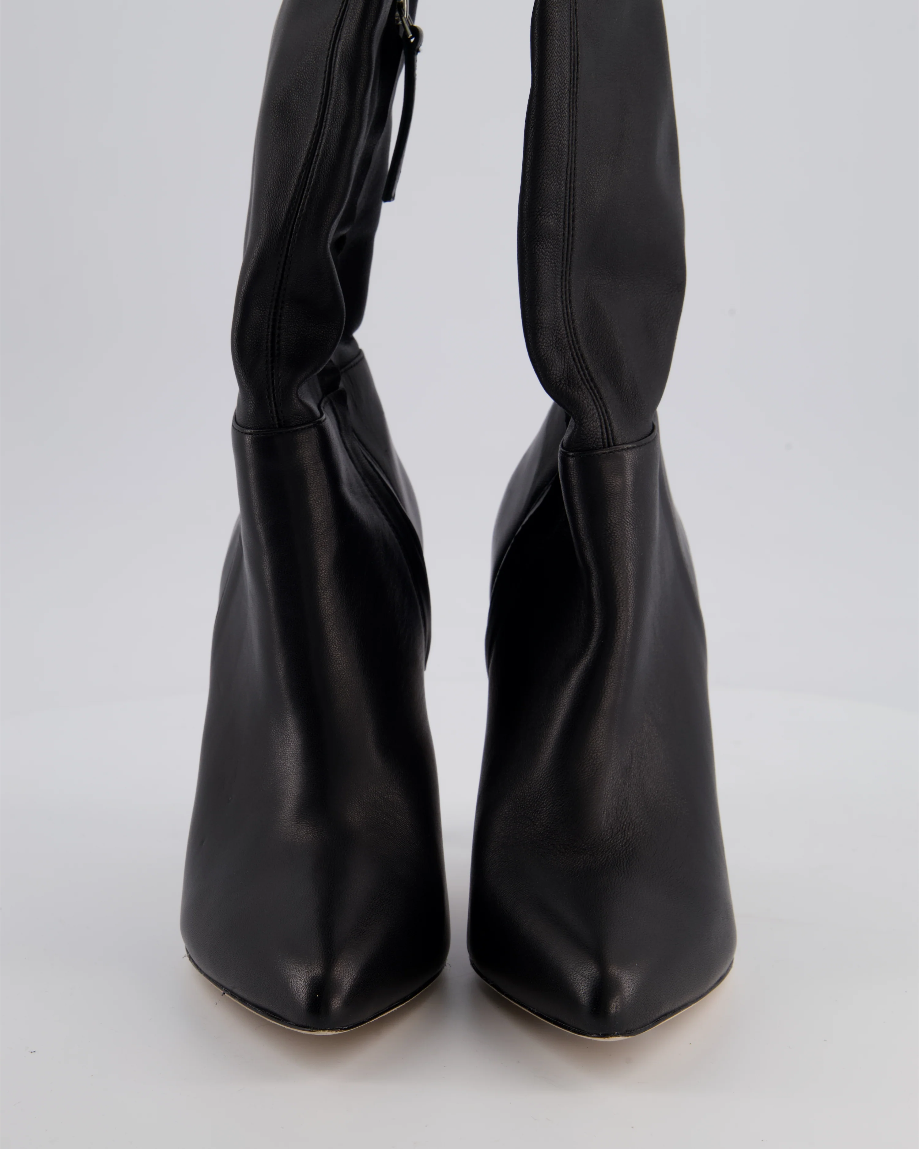 Aminah Abdullah Jillil Azizah Black Calfskin Leather Over-The-Knee Boots Size 38 (8M) RRP £890 - Image 11