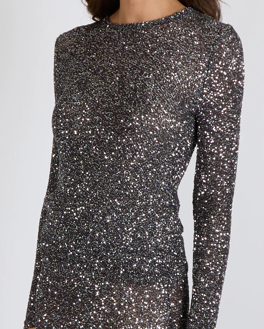 Balenciaga Garde Robe Silver Sequin Long-Sleeved Top and Maxi Skirt Set Size M (UK 10) RRP £3,200 - Image 4