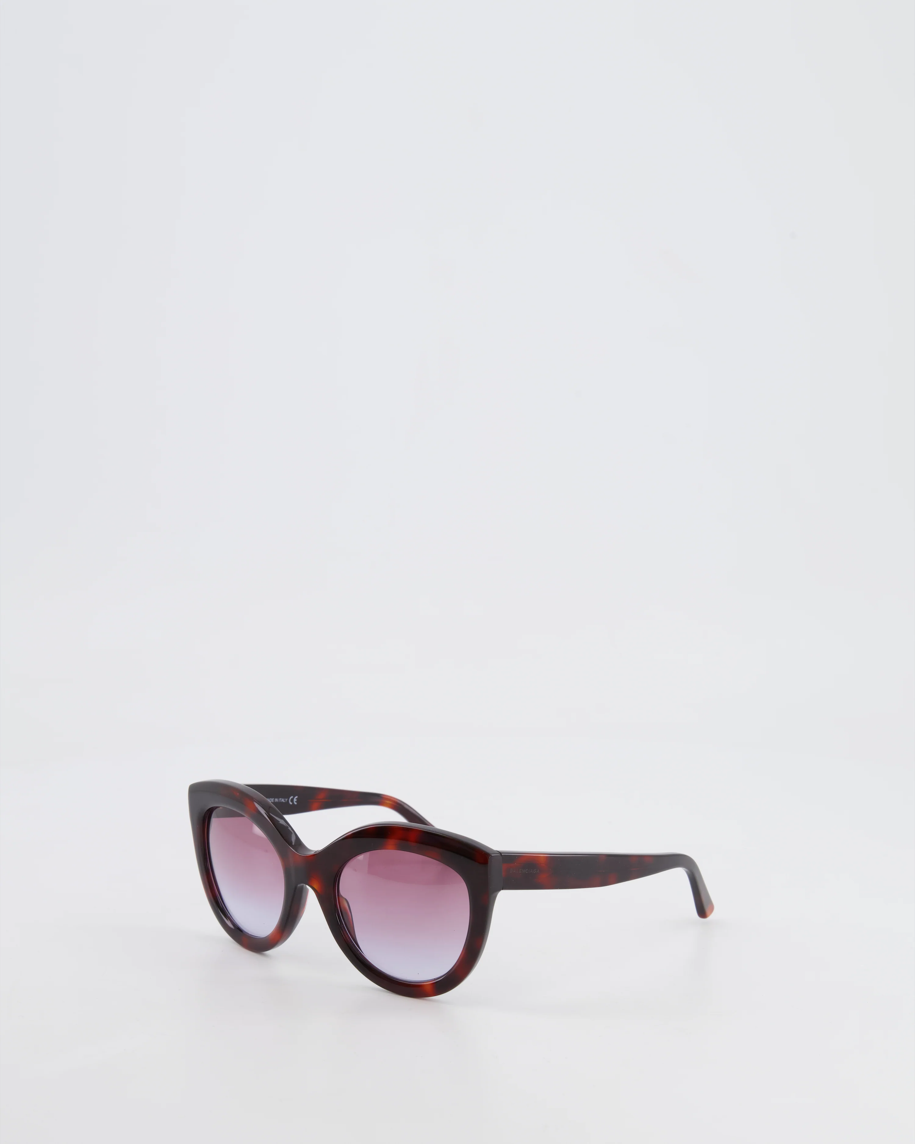Balenciaga Tortoiseshell Burgundy Sunglasses with Small Engraved Logo Detail - Image 3