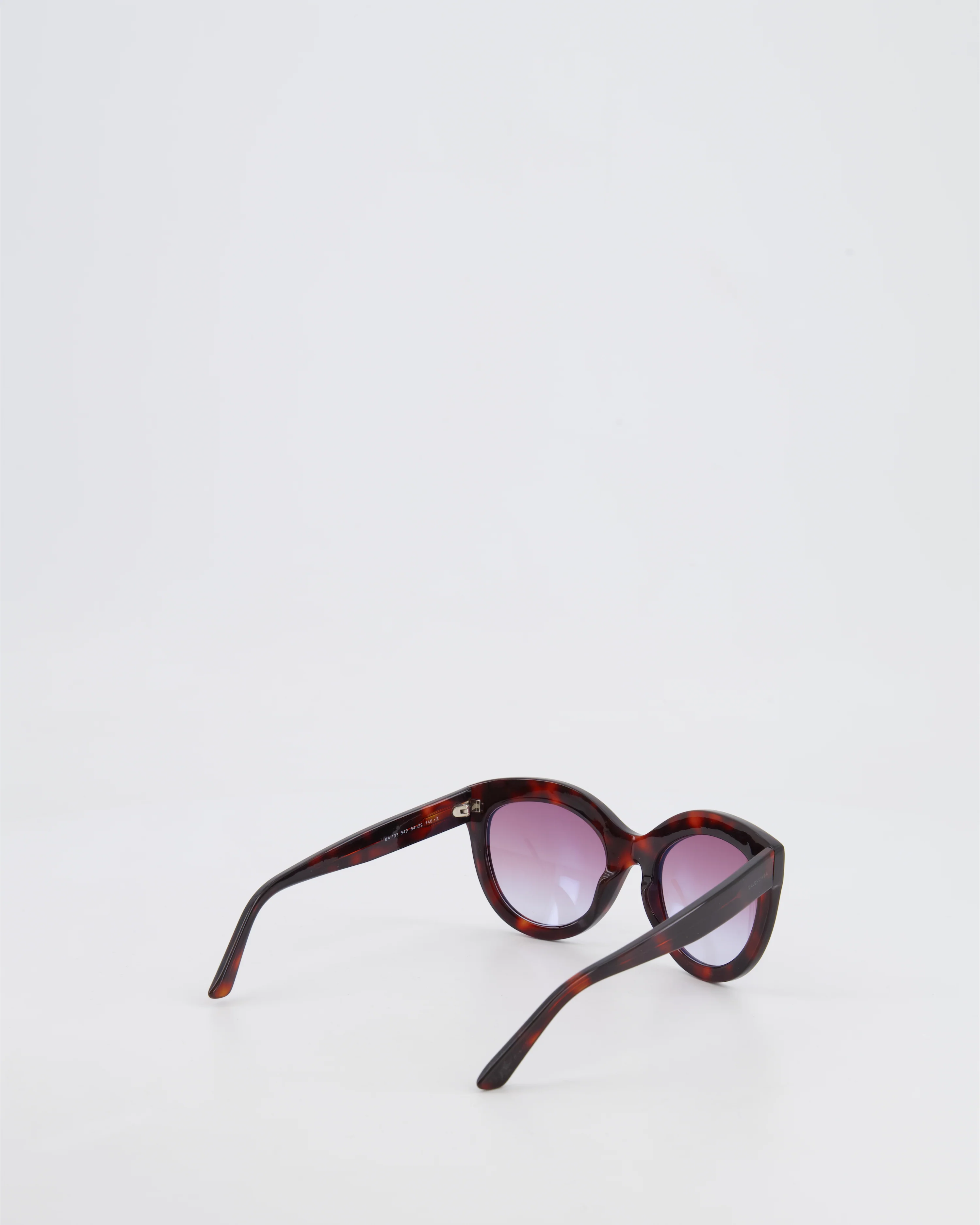 Balenciaga Tortoiseshell Burgundy Sunglasses with Small Engraved Logo Detail - Image 5